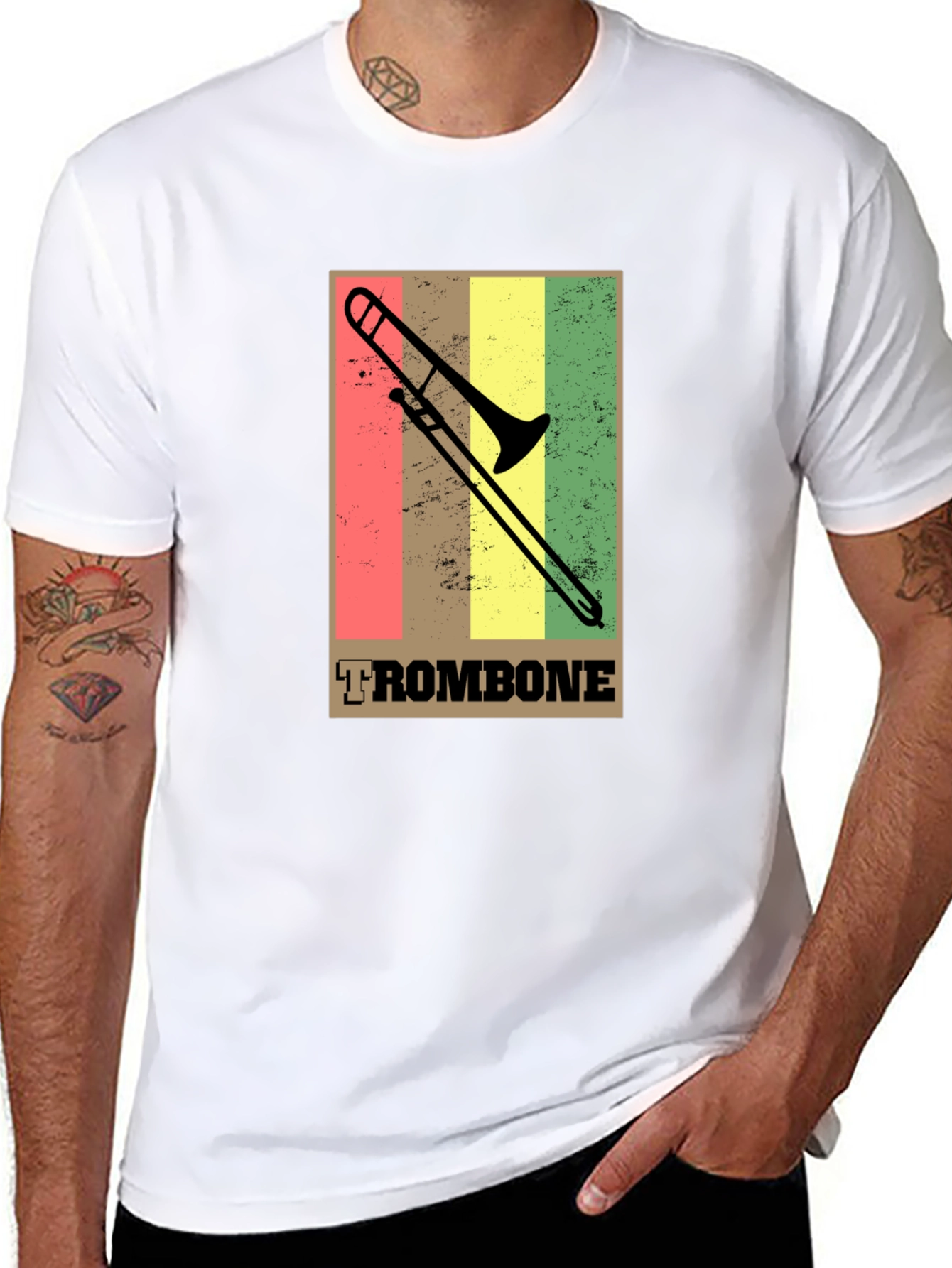 Retro Trombone T-Shirt - Music Lovers Tee