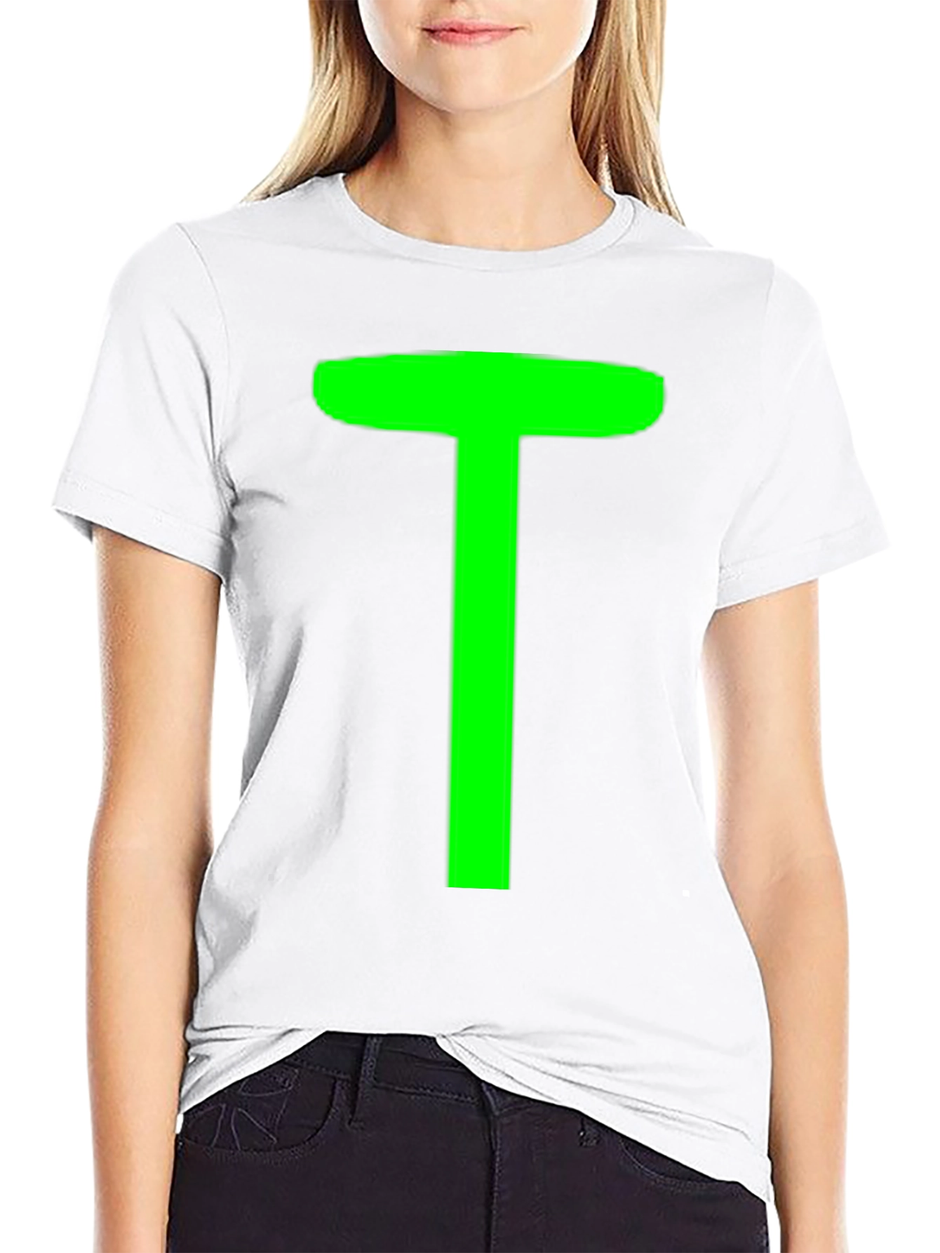 Green T on Black Unisex T-Shirt