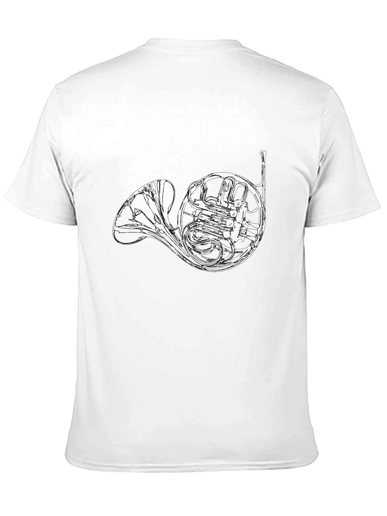 Horn Outline Graphic Tee - Musicians Black T-Shirt