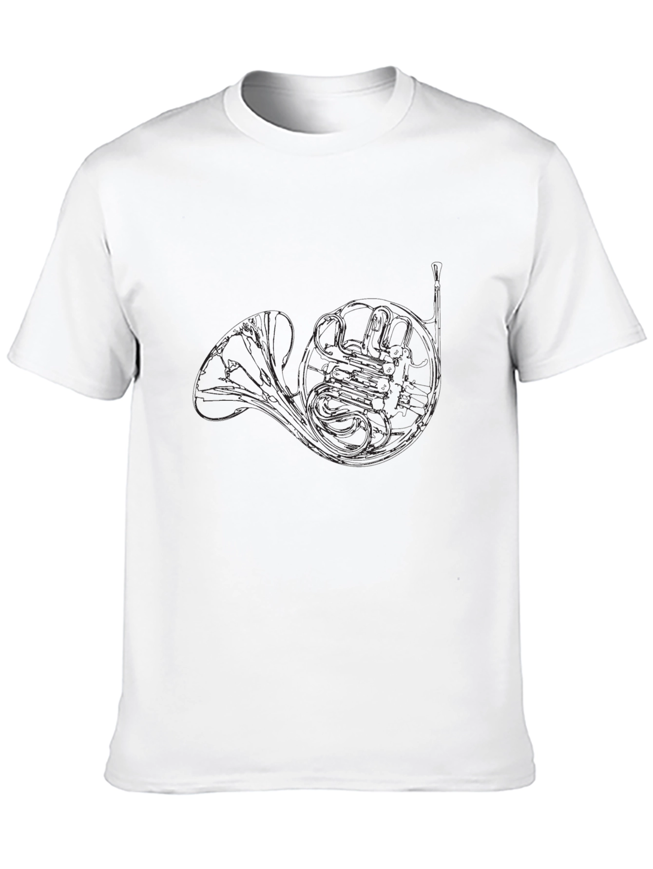 Horn Outline Graphic Tee - Musicians Black T-Shirt