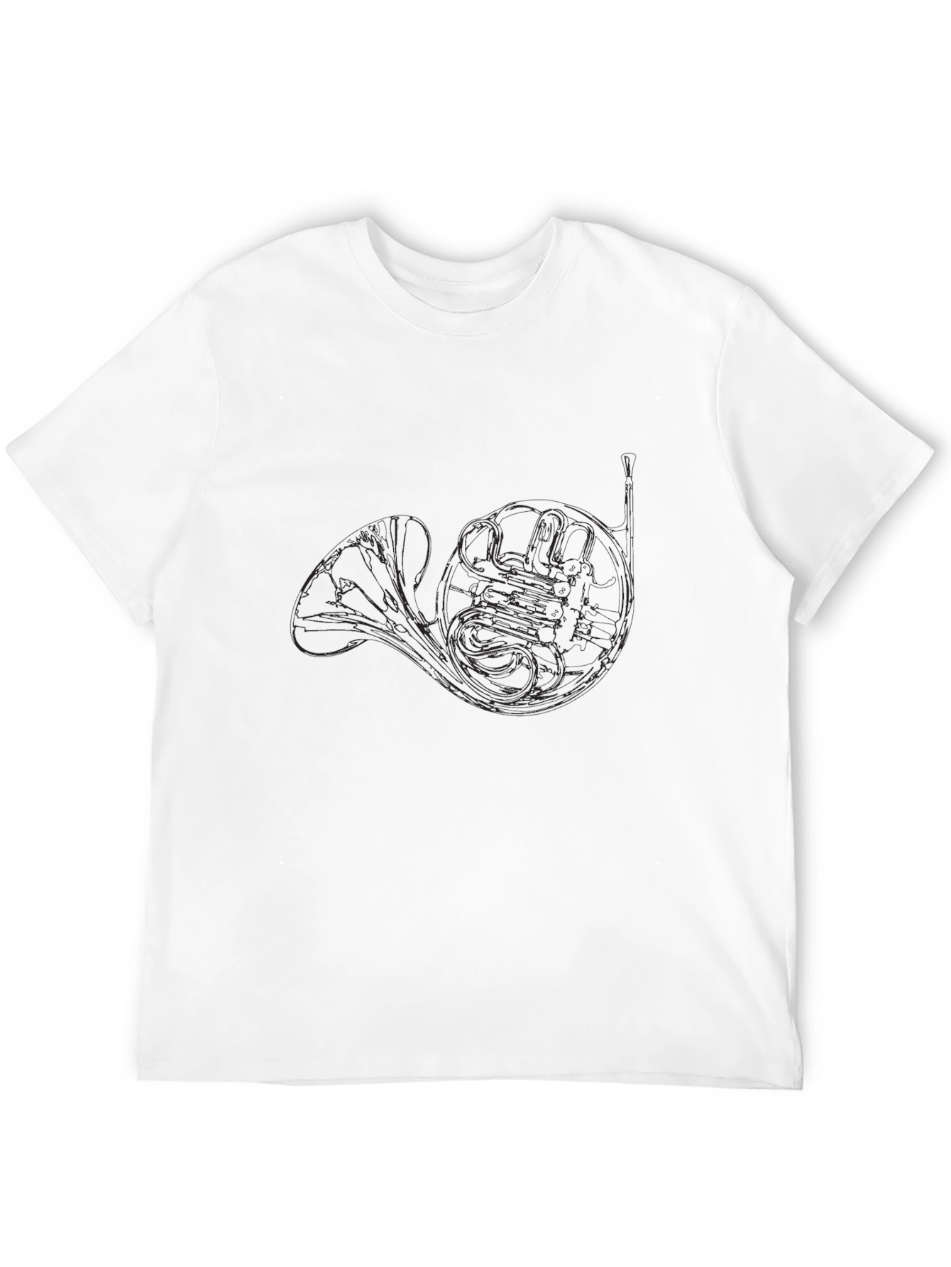 Horn Outline Graphic Tee - Musicians Black T-Shirt