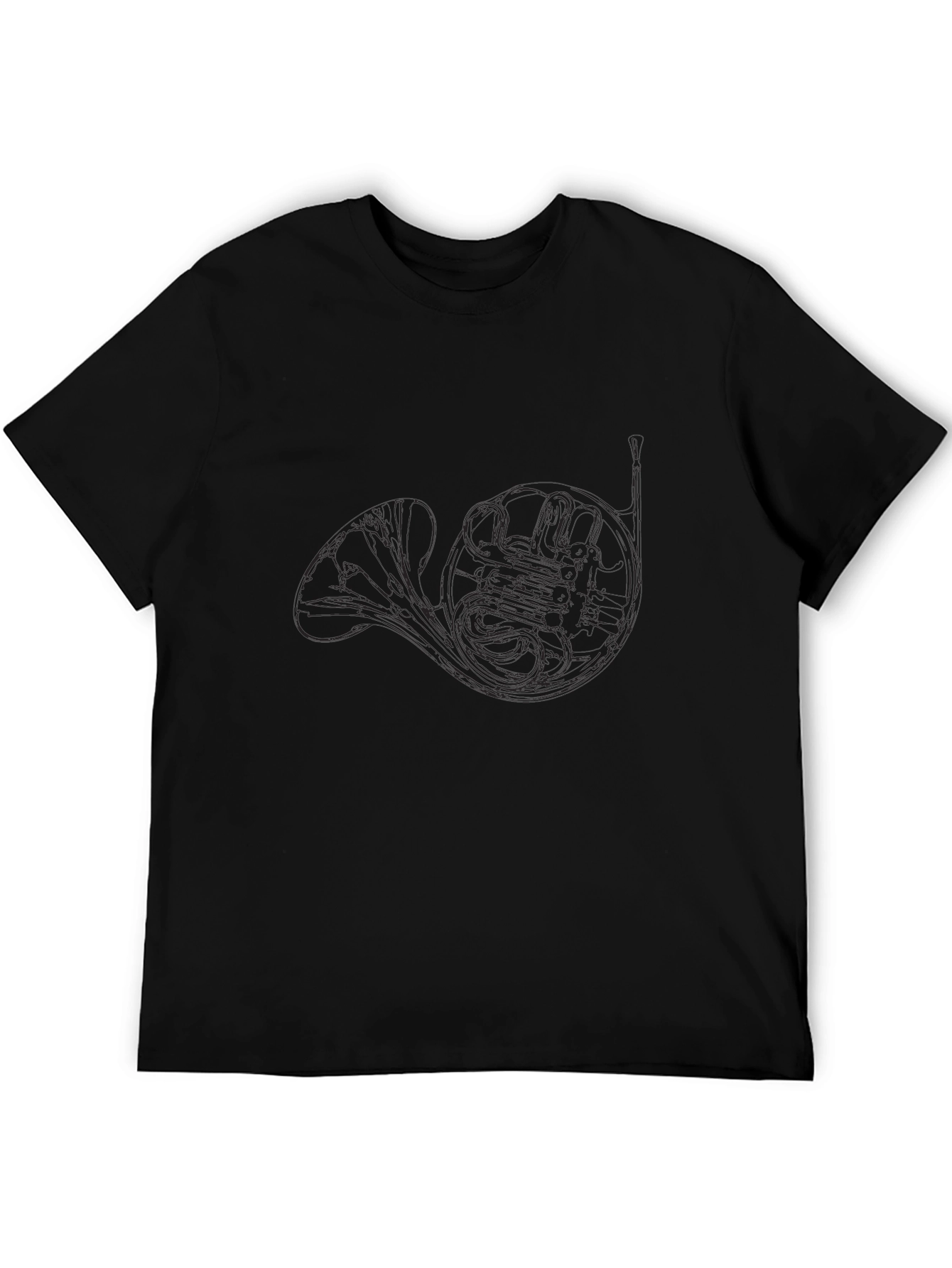 Horn Outline Graphic Tee - Musicians Black T-Shirt