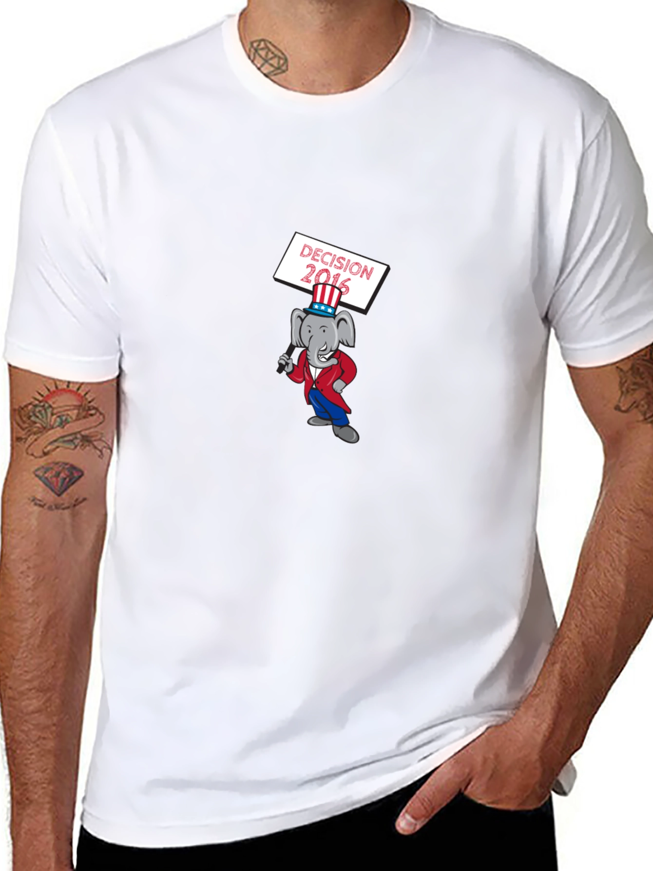 Decision 2016 Elephant Graphic Tee - Black Cotton T-Shirt