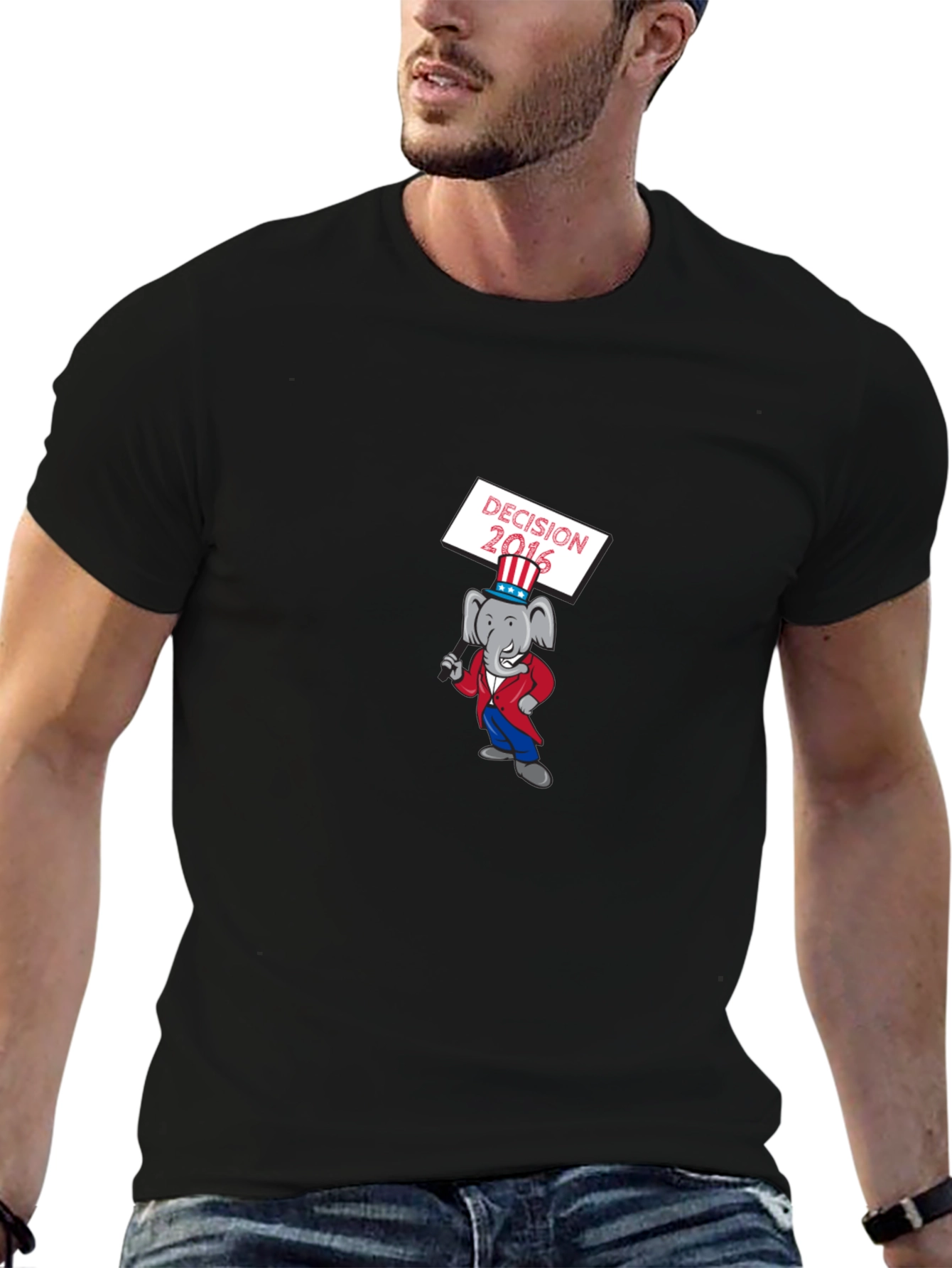 Decision 2016 Elephant Graphic Tee - Black Cotton T-Shirt