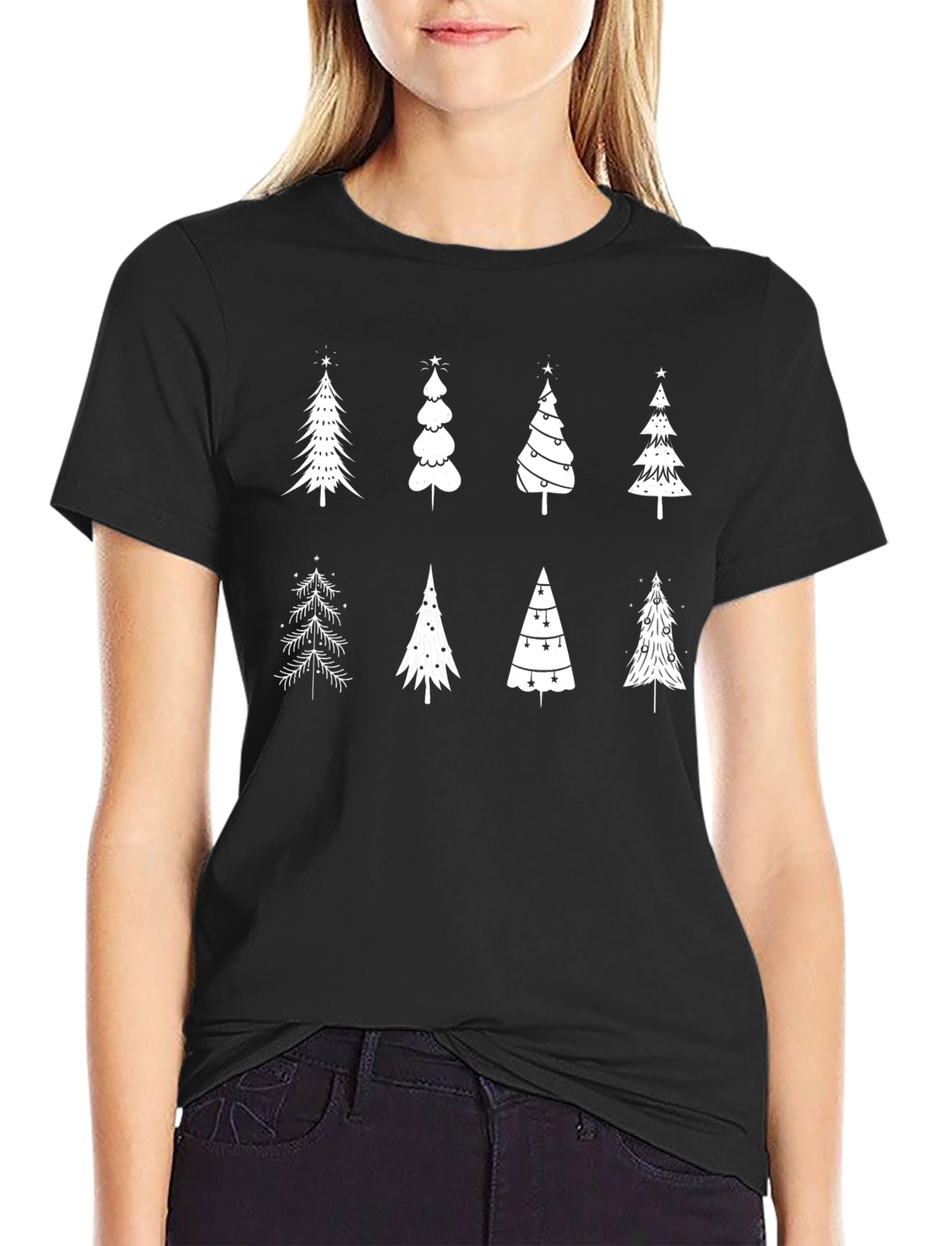 Christmas Trees Graphic Print T-Shirt
