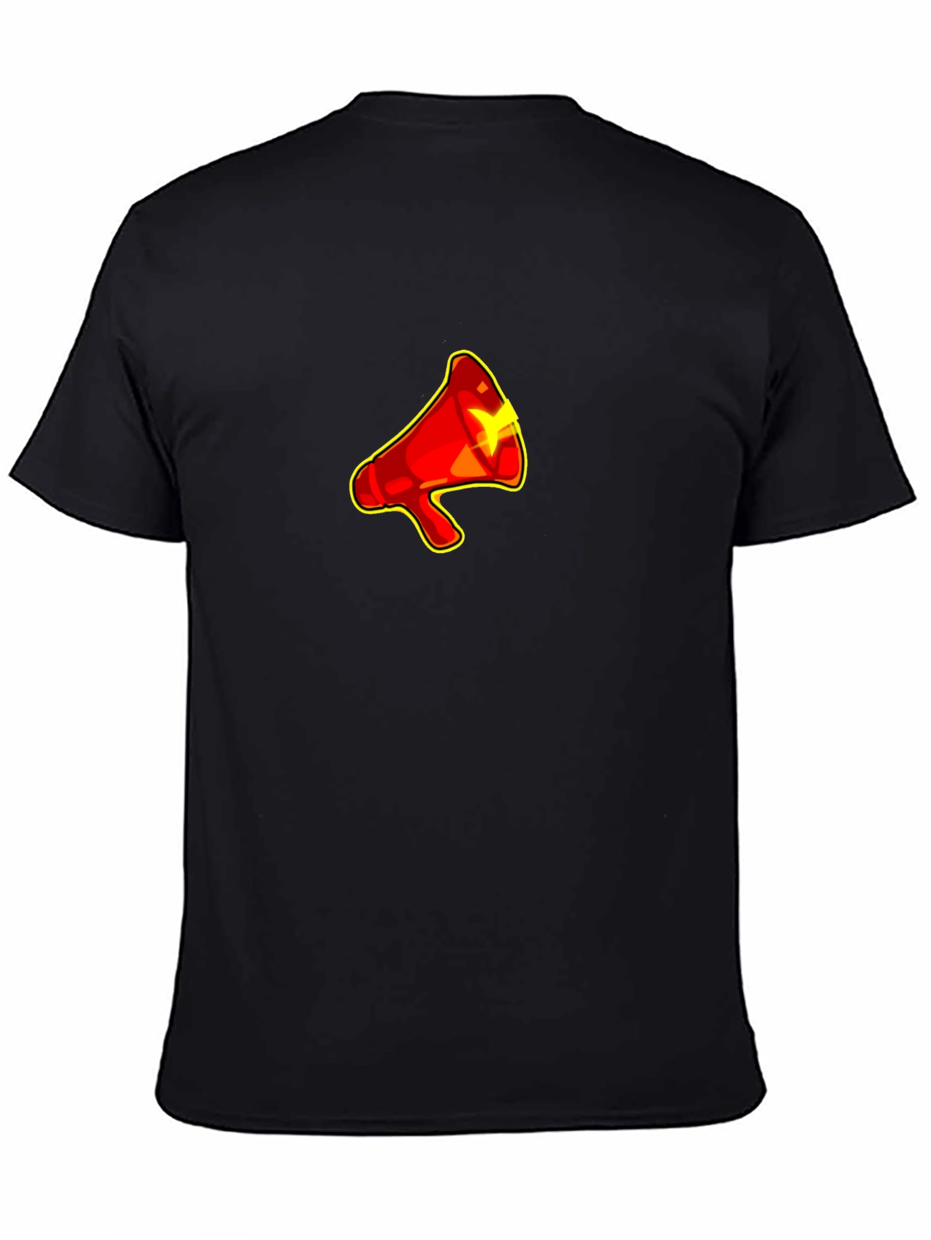 Red Megaphone Graphic Black T-Shirt