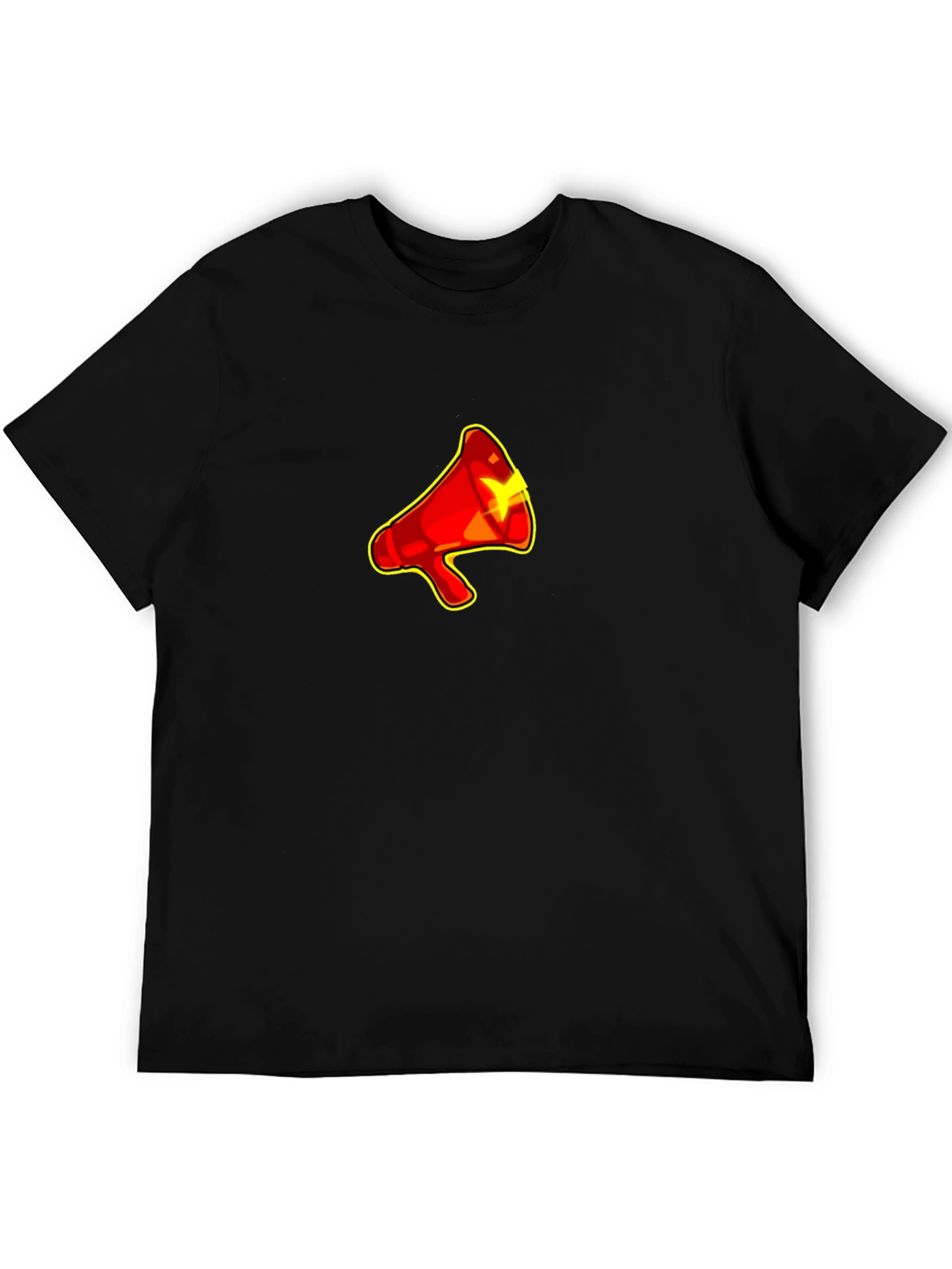 Red Megaphone Graphic Black T-Shirt