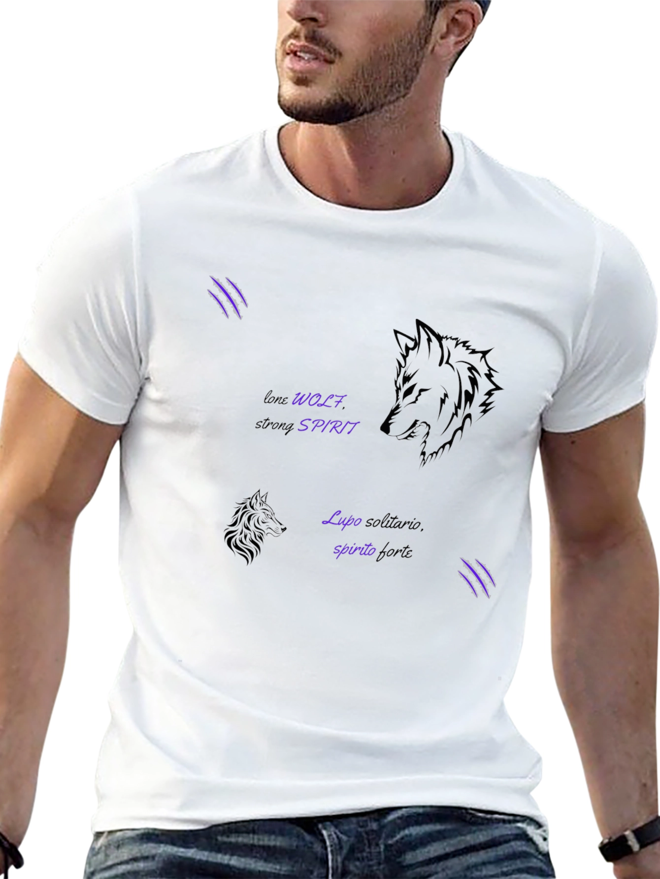 Lone Wolf Spirit Graphic Tee - Black