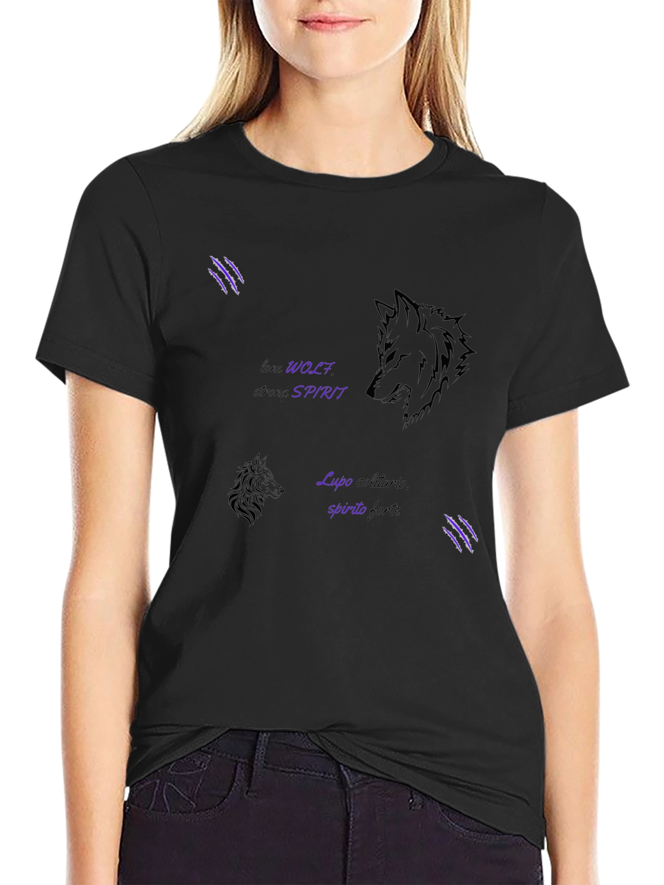 Lone Wolf Spirit Graphic Tee - Black