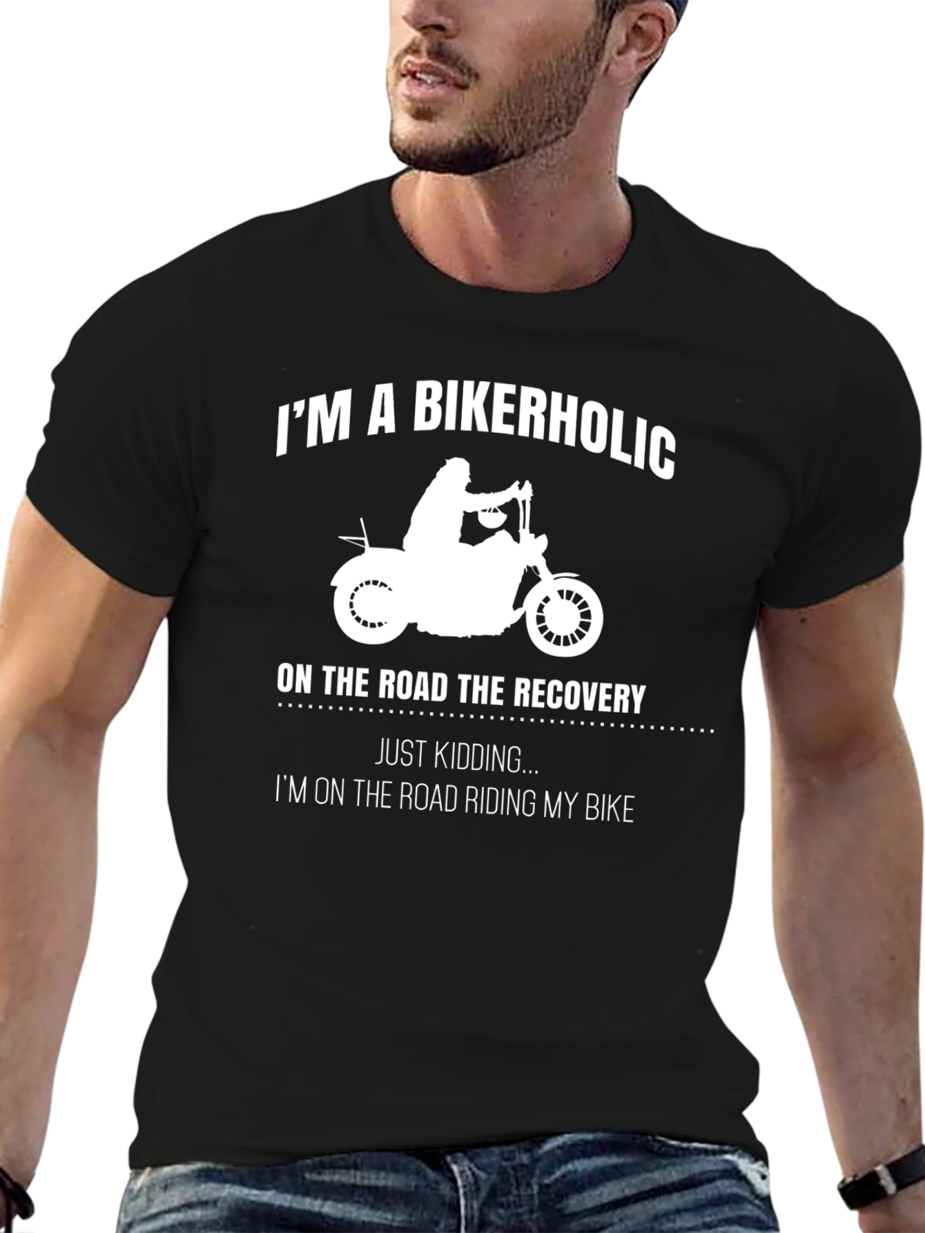 Bikerholic T-Shirt - Road Recovery & Riding Bike