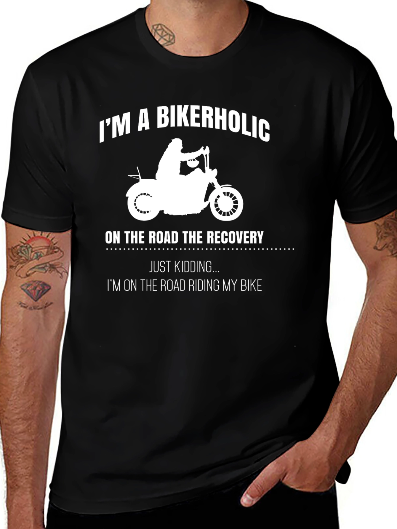 Bikerholic T-Shirt - Road Recovery & Riding Bike