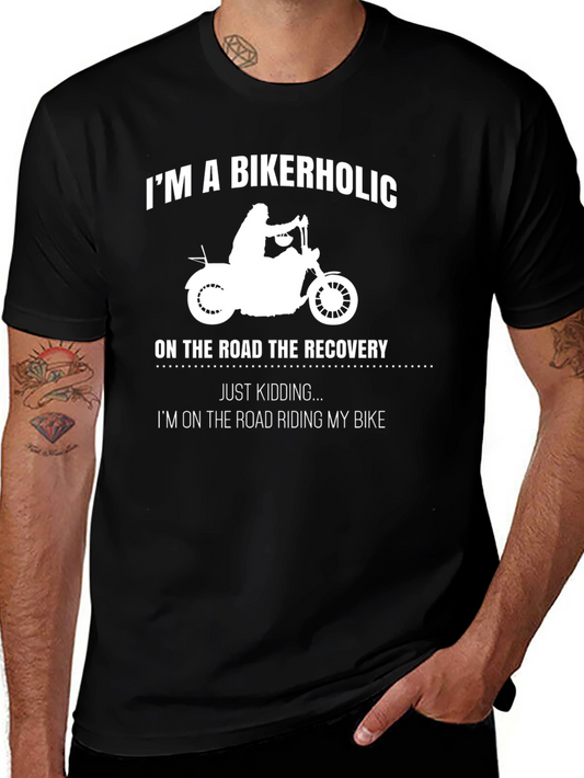 Bikerholic T-Shirt - Road Recovery & Riding Bike