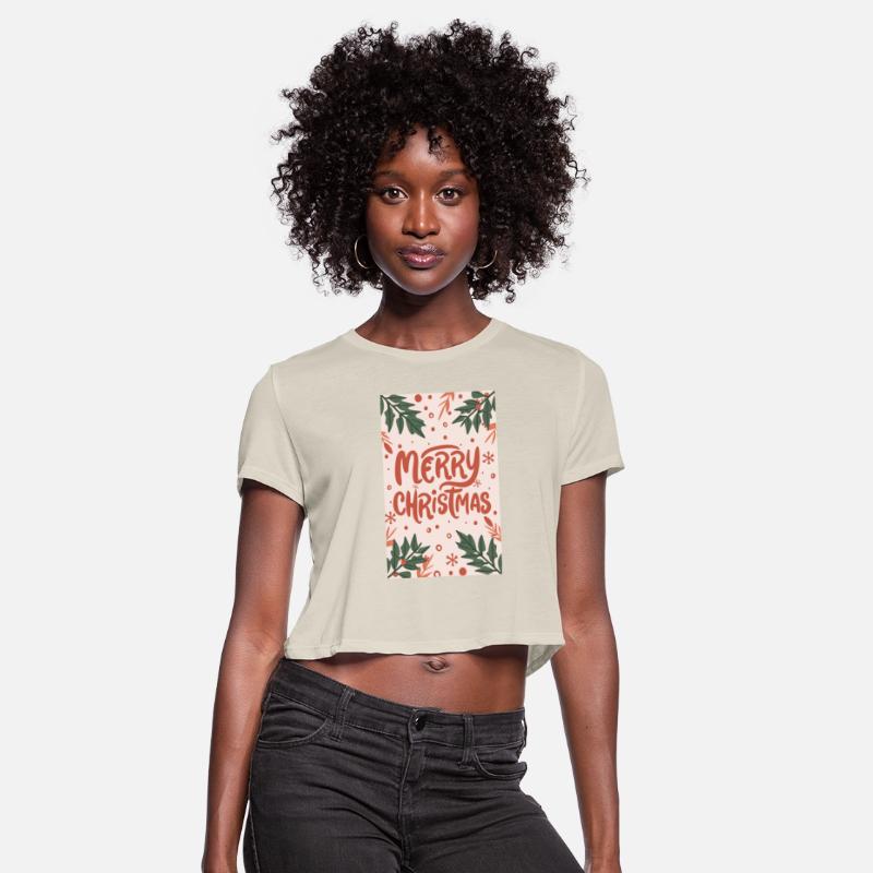 Leafy Background Merry Christmas Trendy Color Cute