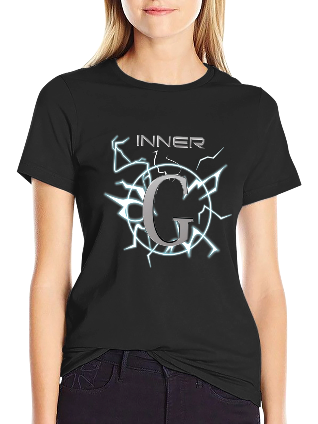 Inner G Graphic T-Shirt - Black Cotton Tee