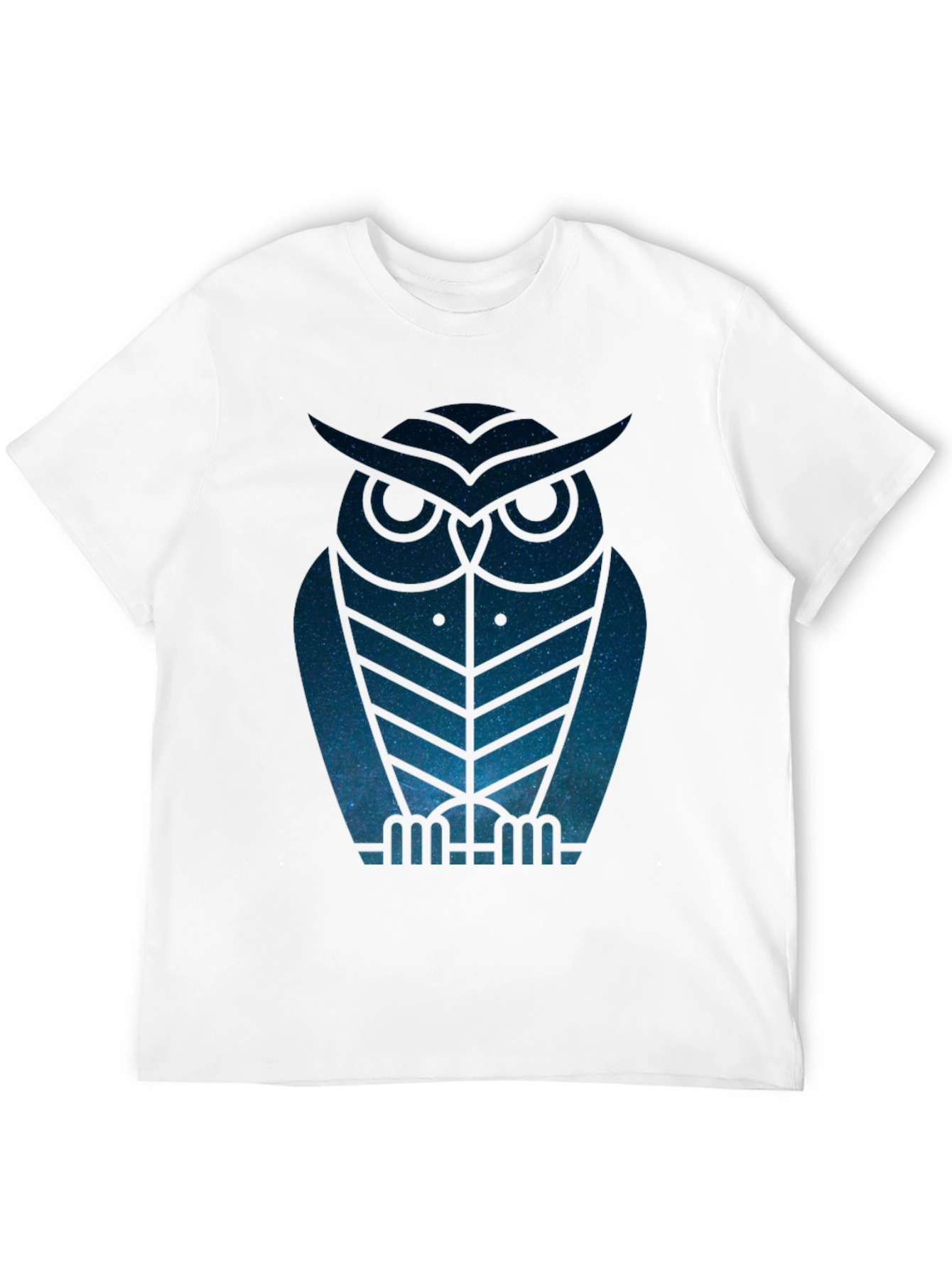 Geometric Owl Graphic Print Mens Black T-Shirt