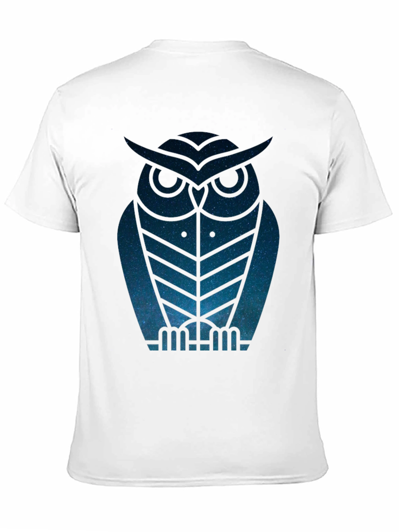 Geometric Owl Graphic Print Mens Black T-Shirt