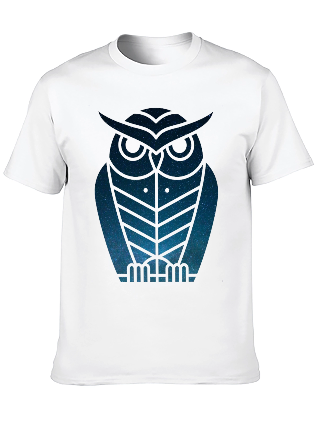 Geometric Owl Graphic Print Mens Black T-Shirt