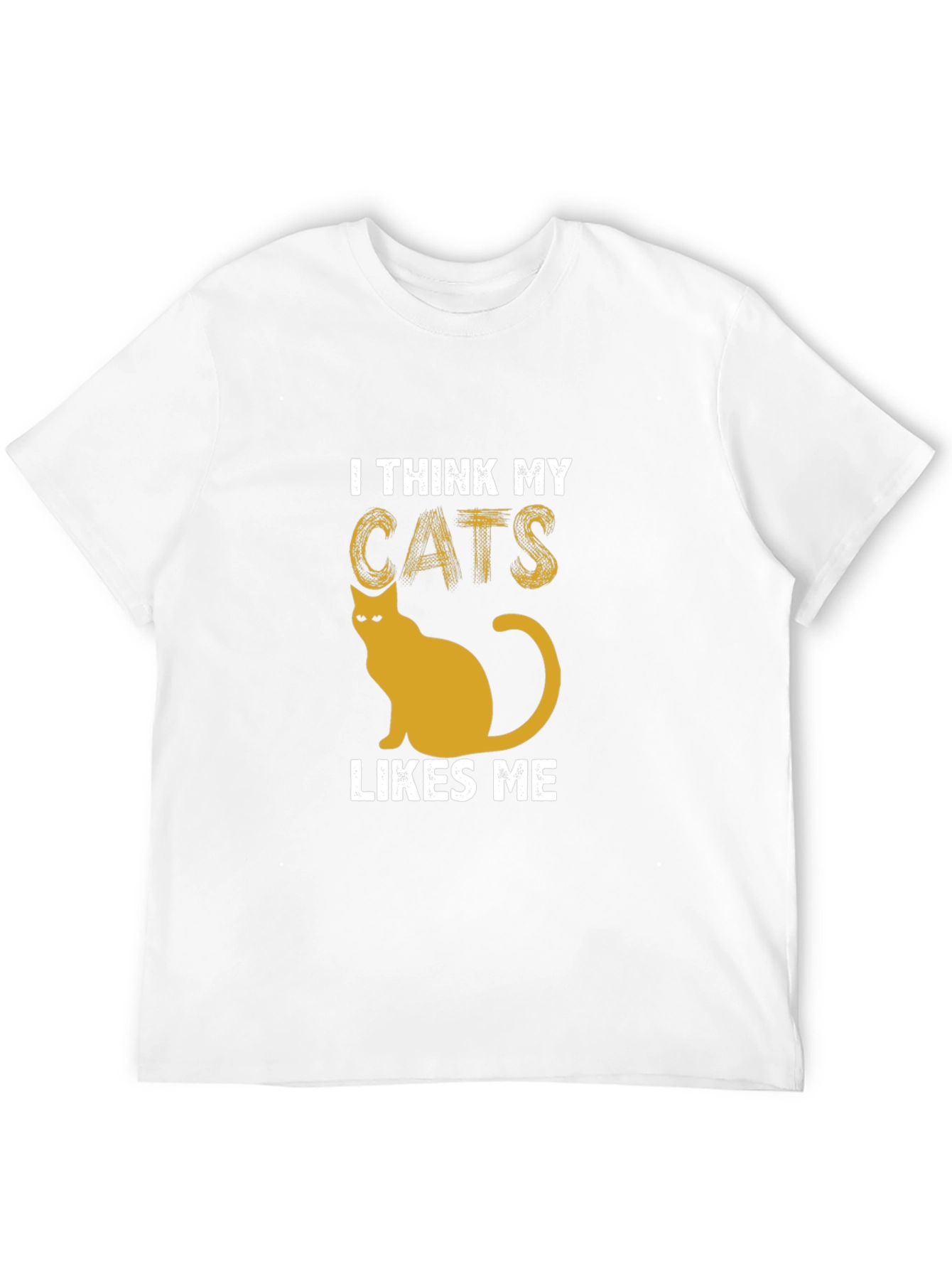 I Think My Cats Likes Me Black Graphic Tee