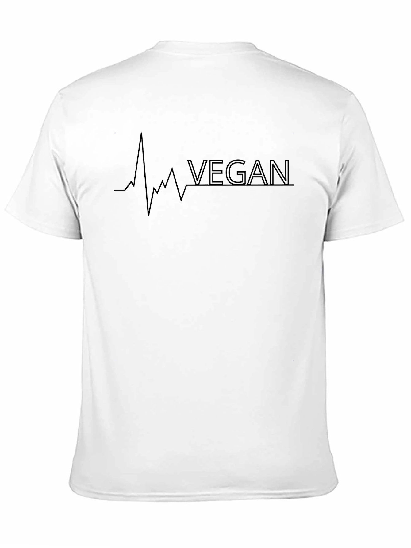 Vegan Heartbeat T-Shirt - Black Cotton Tee