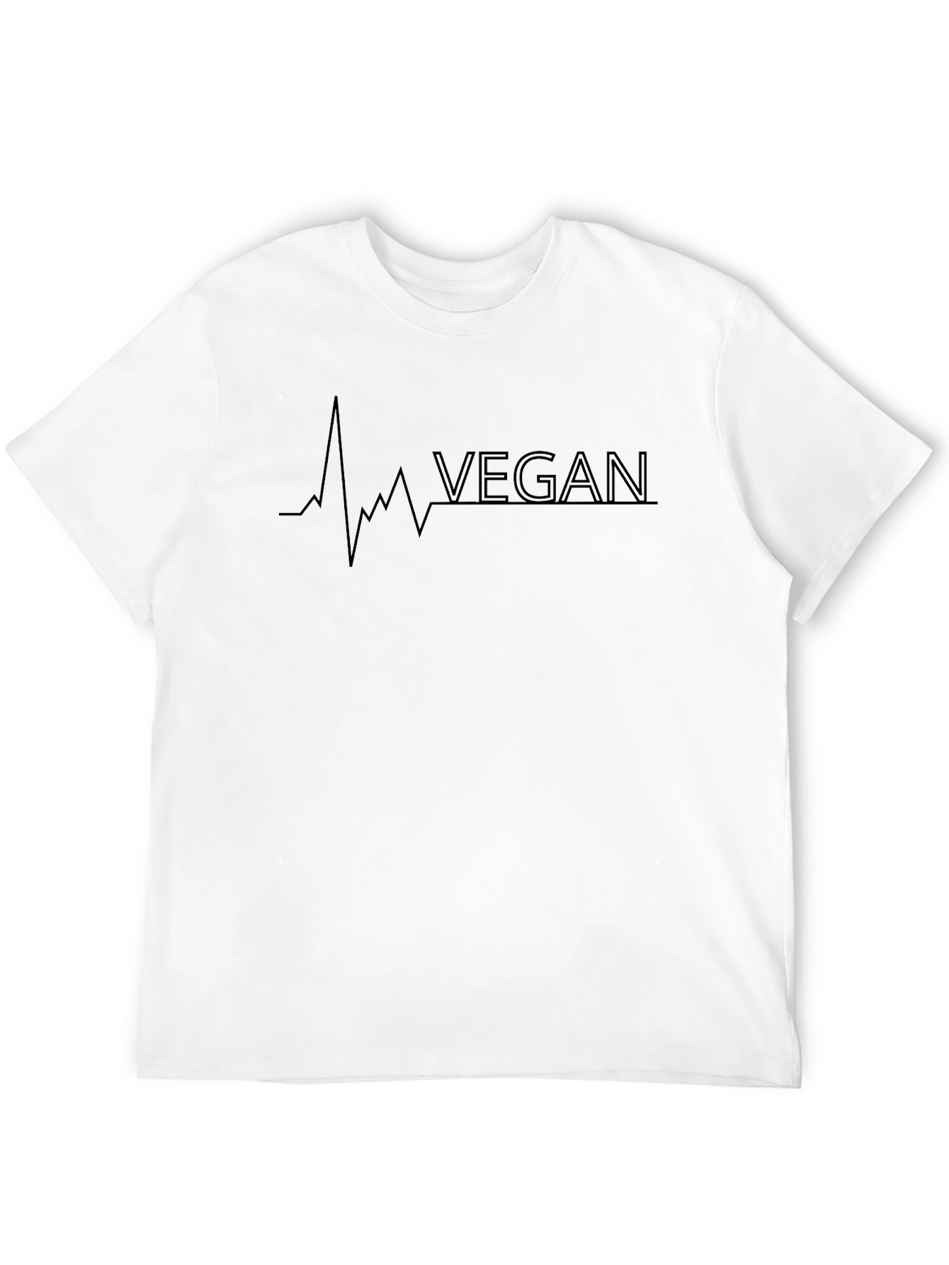 Vegan Heartbeat T-Shirt - Black Cotton Tee