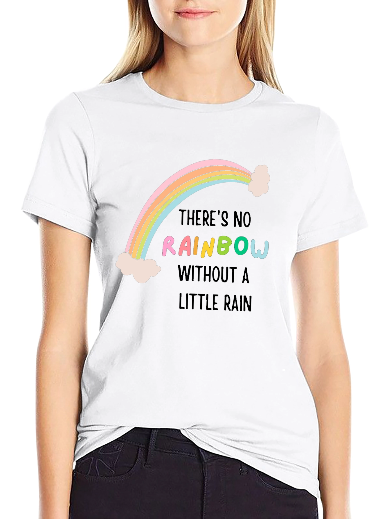 Rainbow Graphic Tee: Inspirational Message Shirt