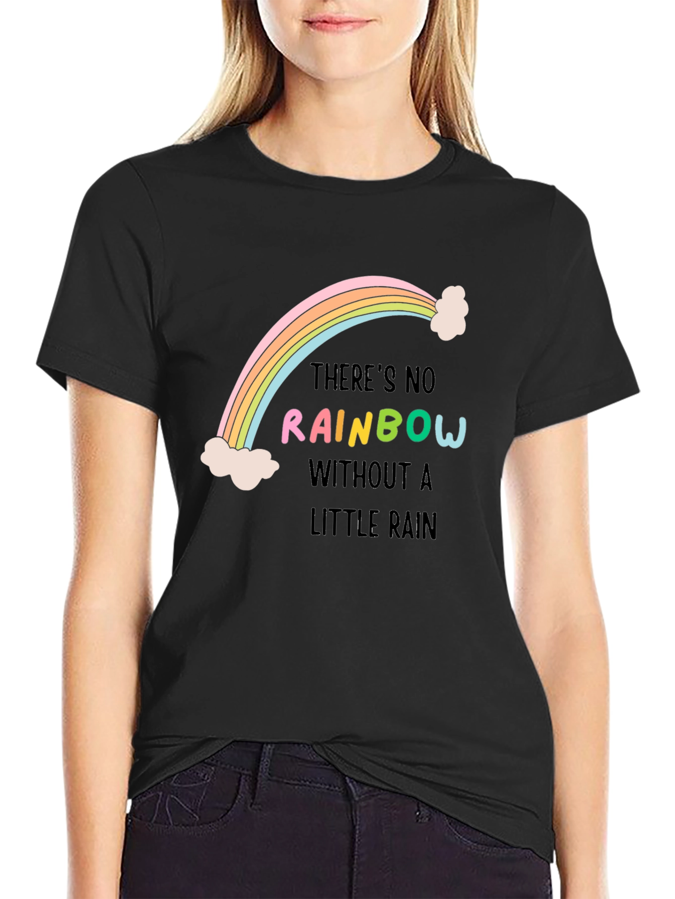 Rainbow Graphic Tee: Inspirational Message Shirt