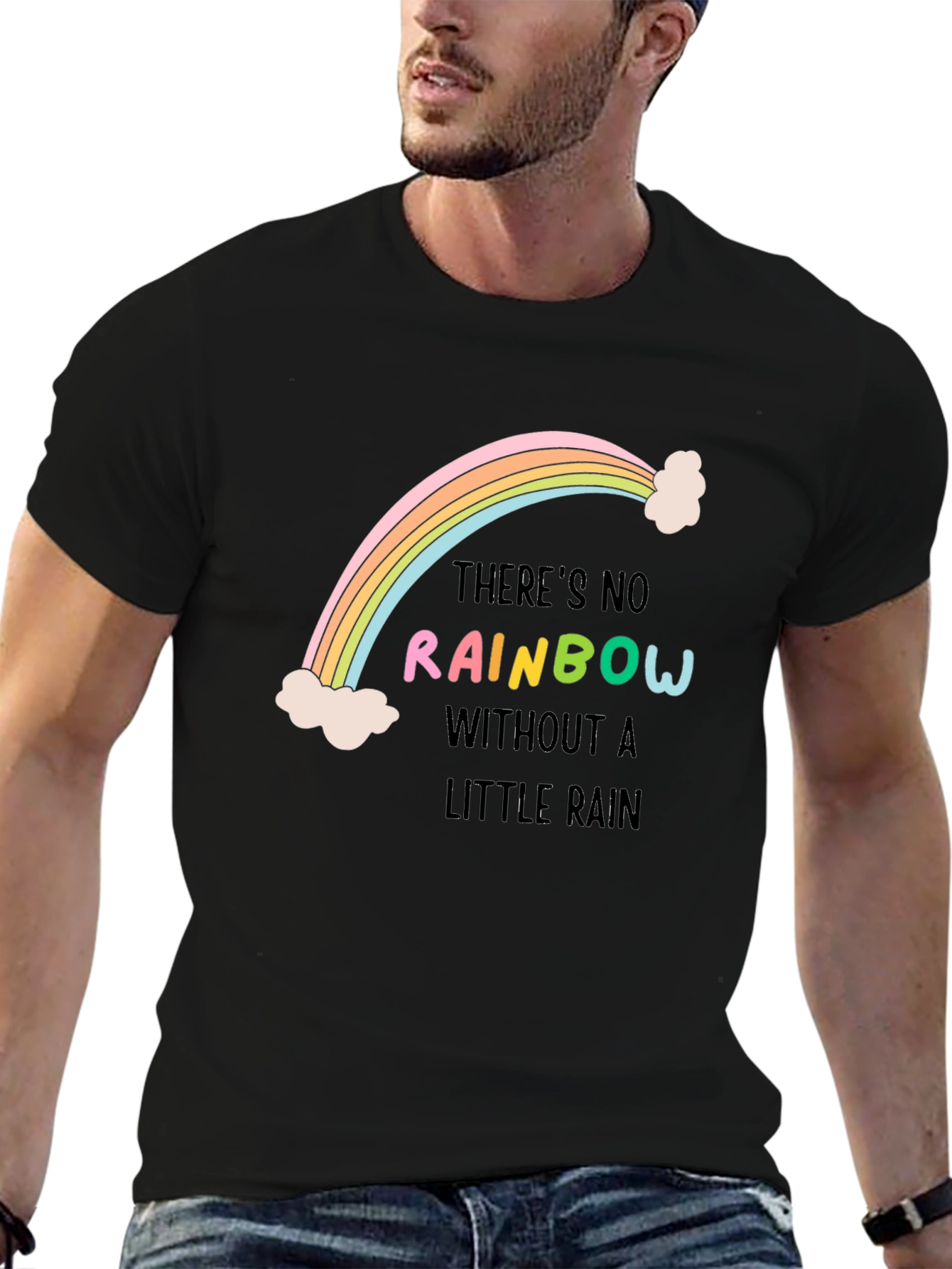 Rainbow Graphic Tee: Inspirational Message Shirt