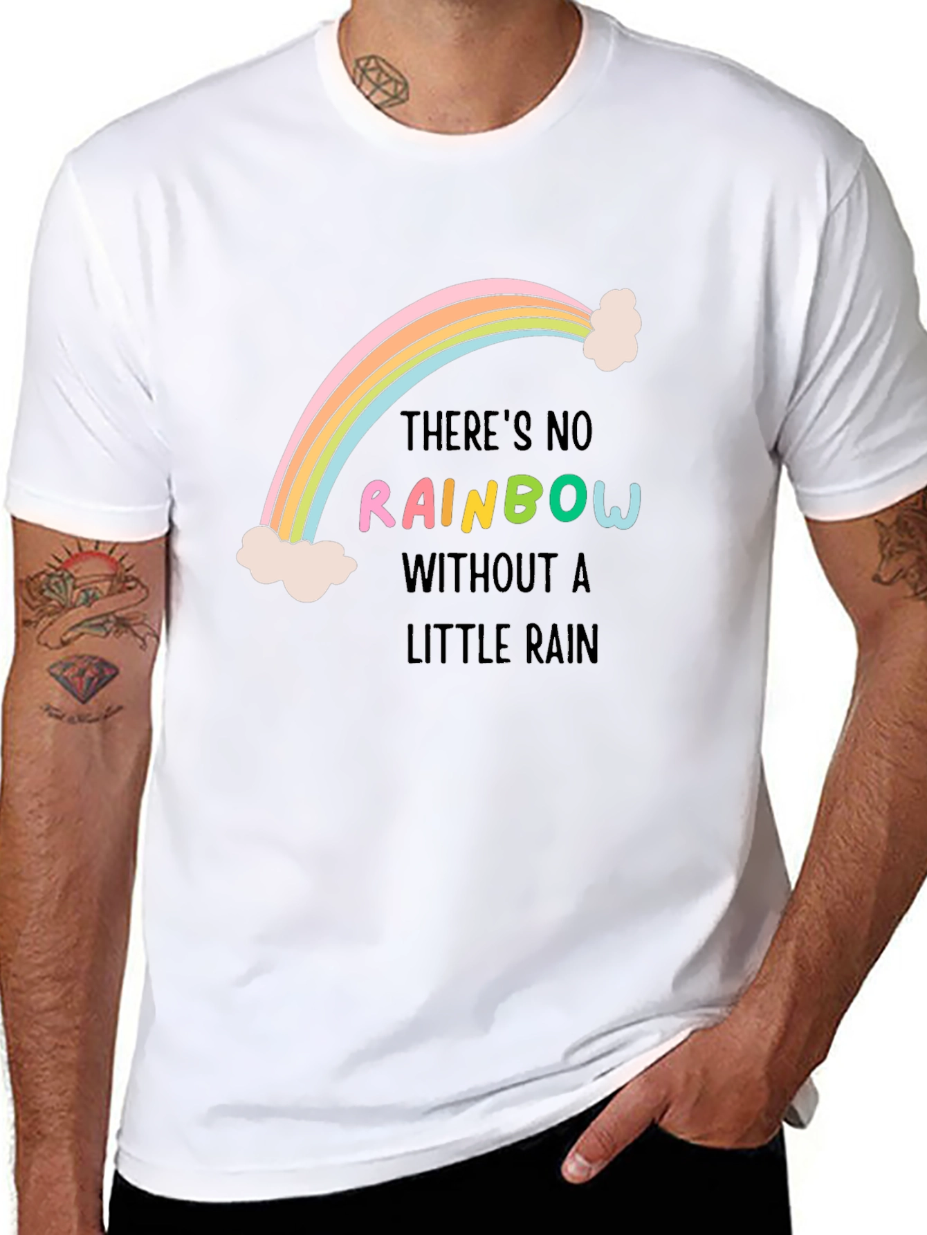 Rainbow Graphic Tee: Inspirational Message Shirt
