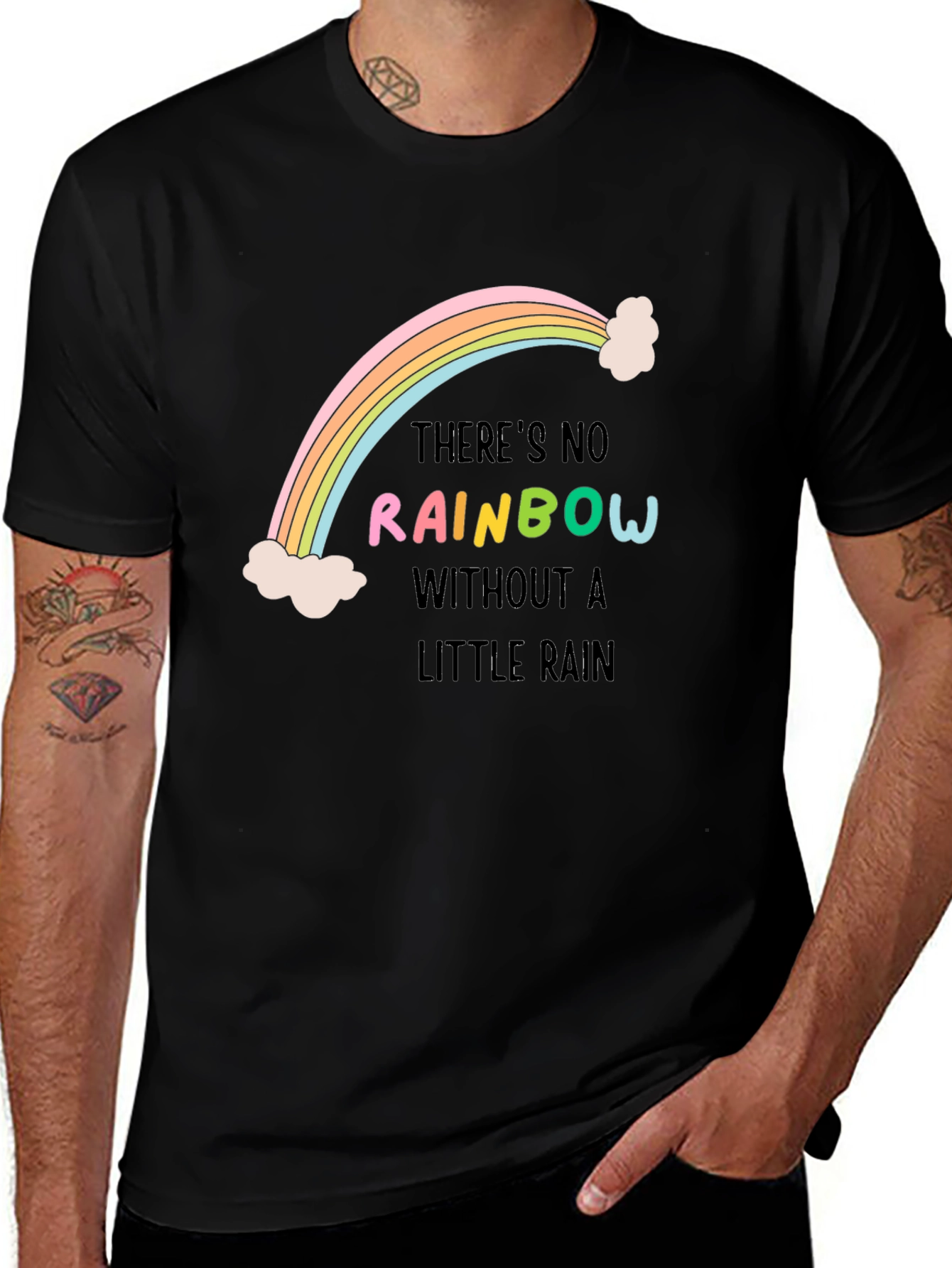 Rainbow Graphic Tee: Inspirational Message Shirt