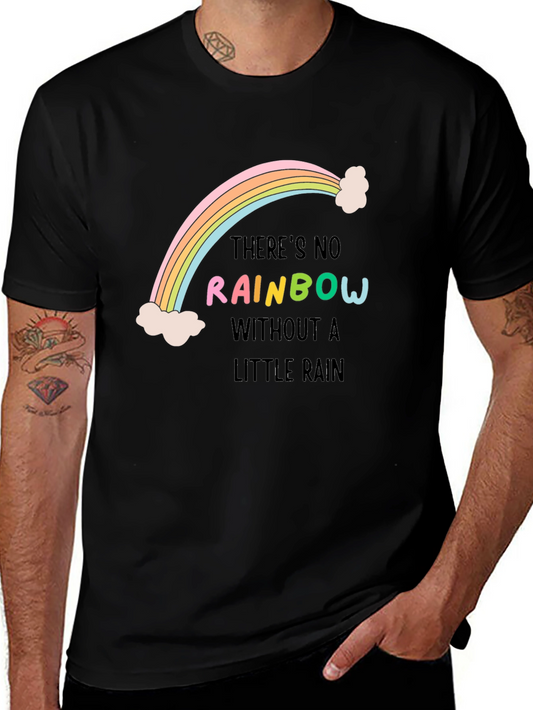 Rainbow Graphic Tee: Inspirational Message Shirt