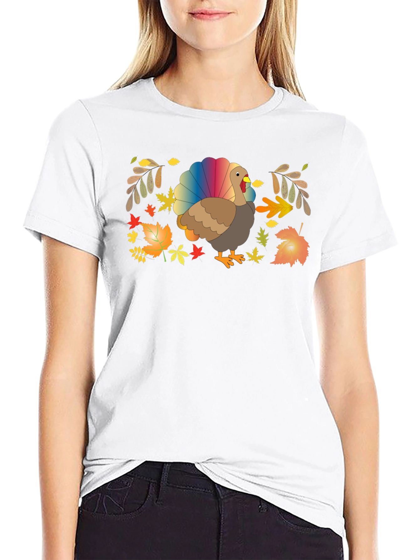 Thanksgiving Turkey Rainbow Tail T-Shirt
