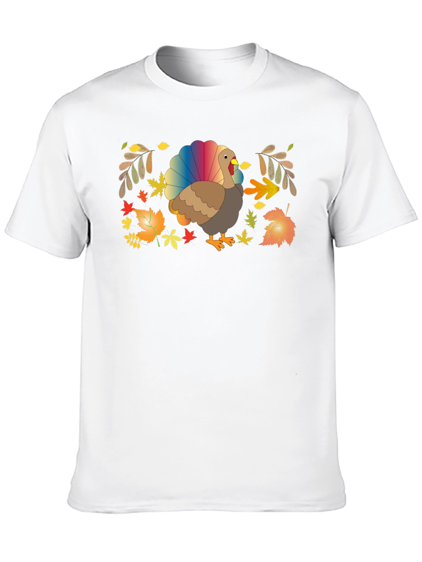 Thanksgiving Turkey Rainbow Tail T-Shirt