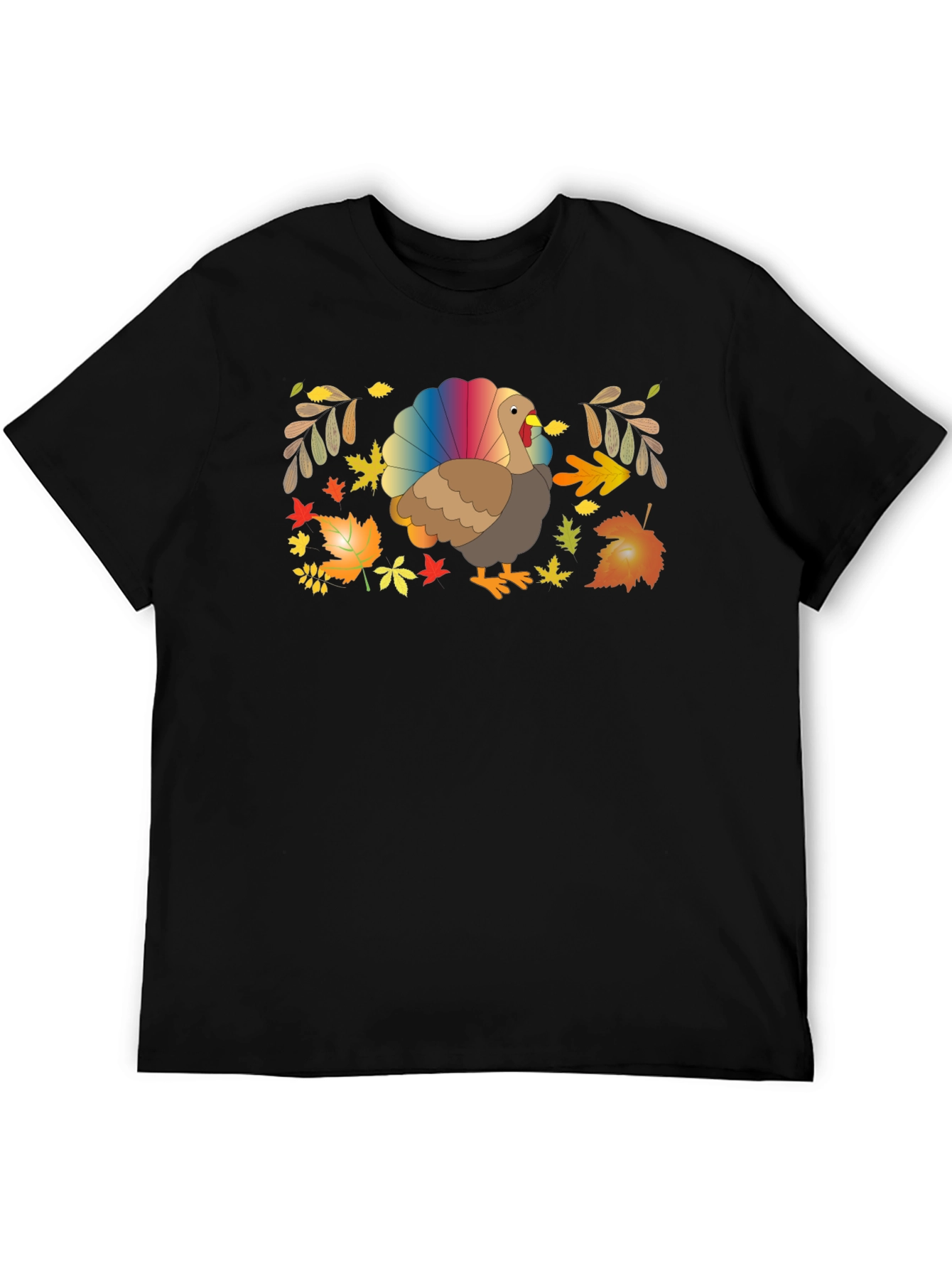 Thanksgiving Turkey Rainbow Tail T-Shirt