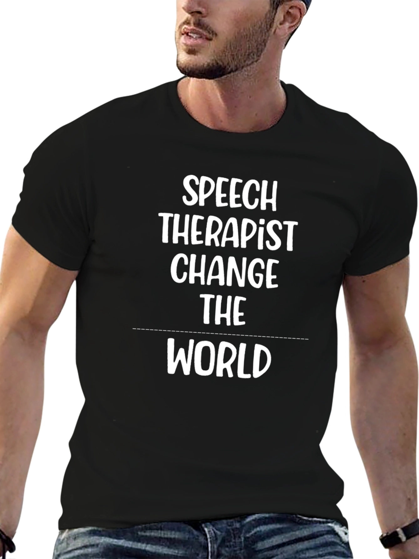 Speech Therapist Change the World Black T-Shirt