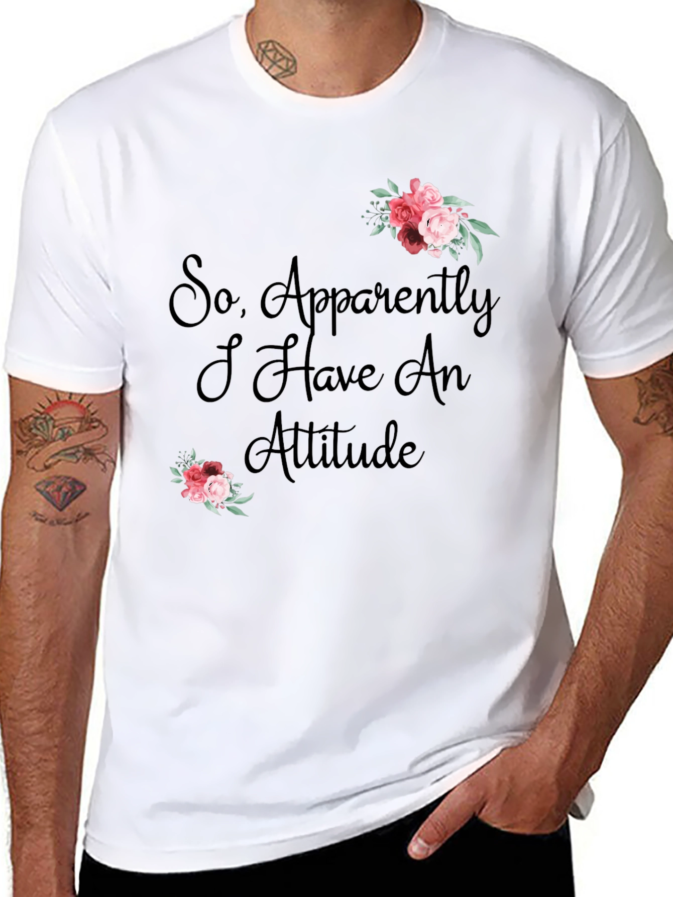 Attitude T-Shirt - Floral Accent
