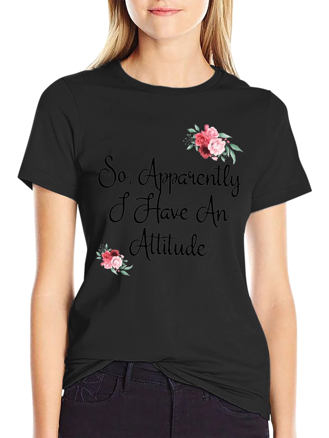 Attitude T-Shirt - Floral Accent