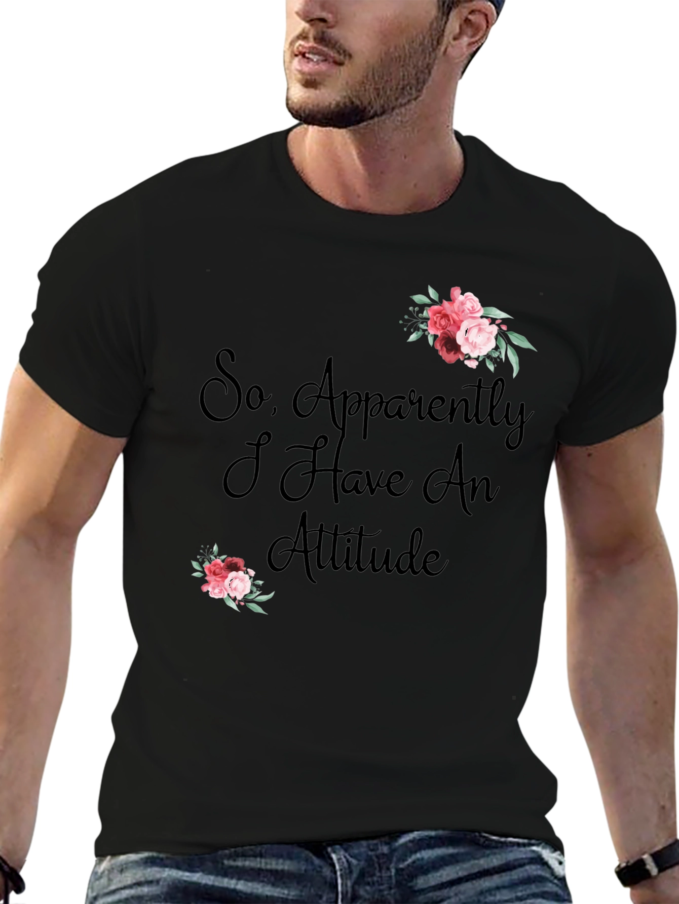 Attitude T-Shirt - Floral Accent
