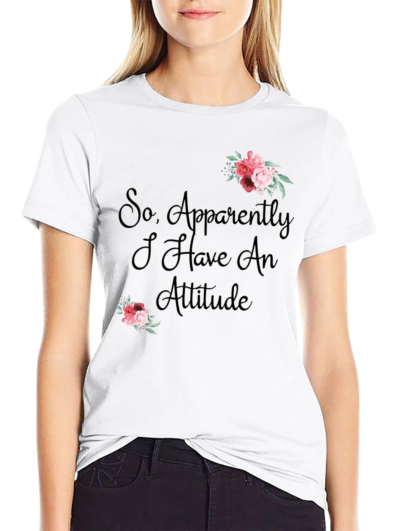 Attitude T-Shirt - Floral Accent