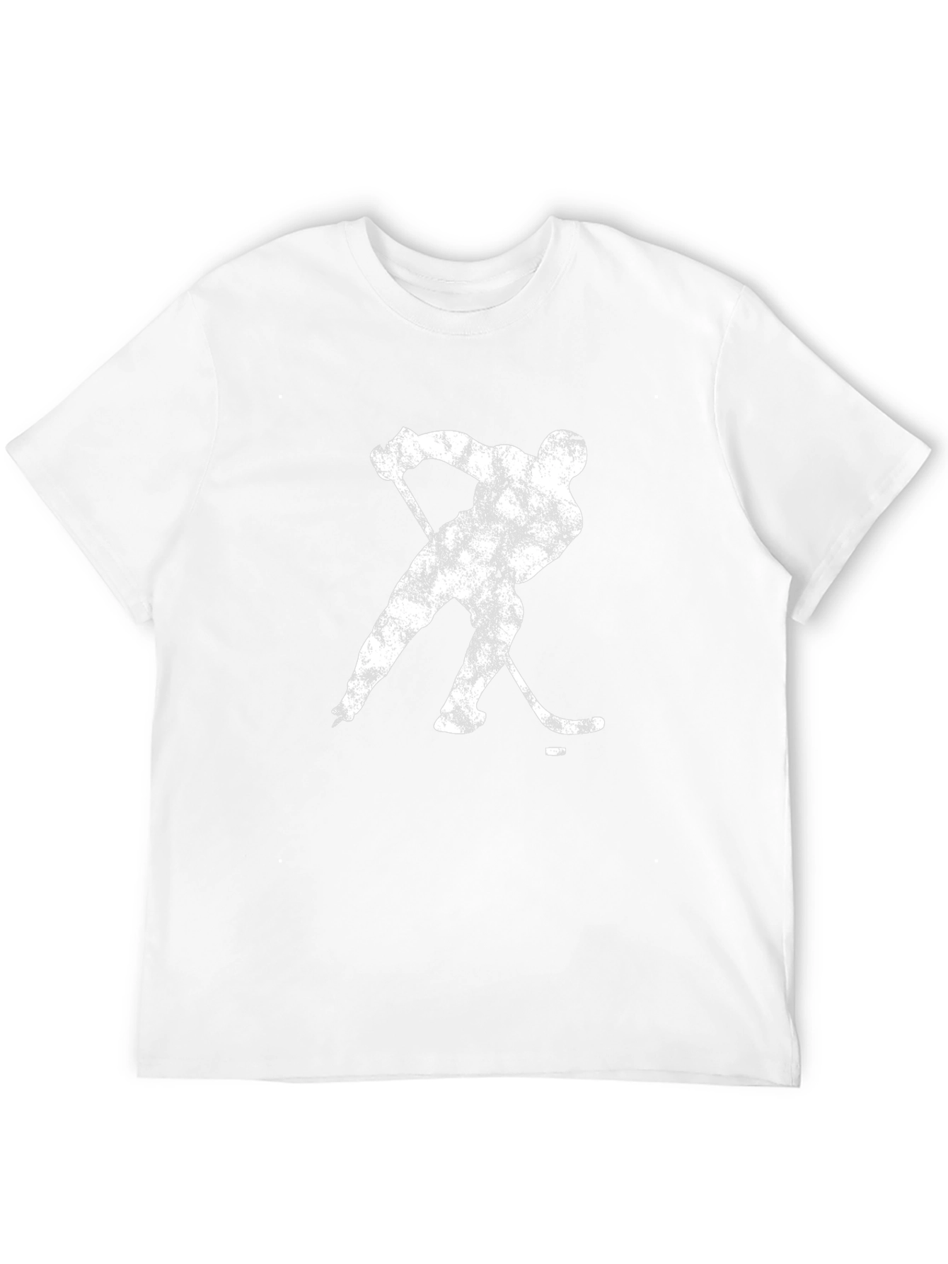 Hockey Player Graphic Tee - Black Cotton Casual T-Shirt