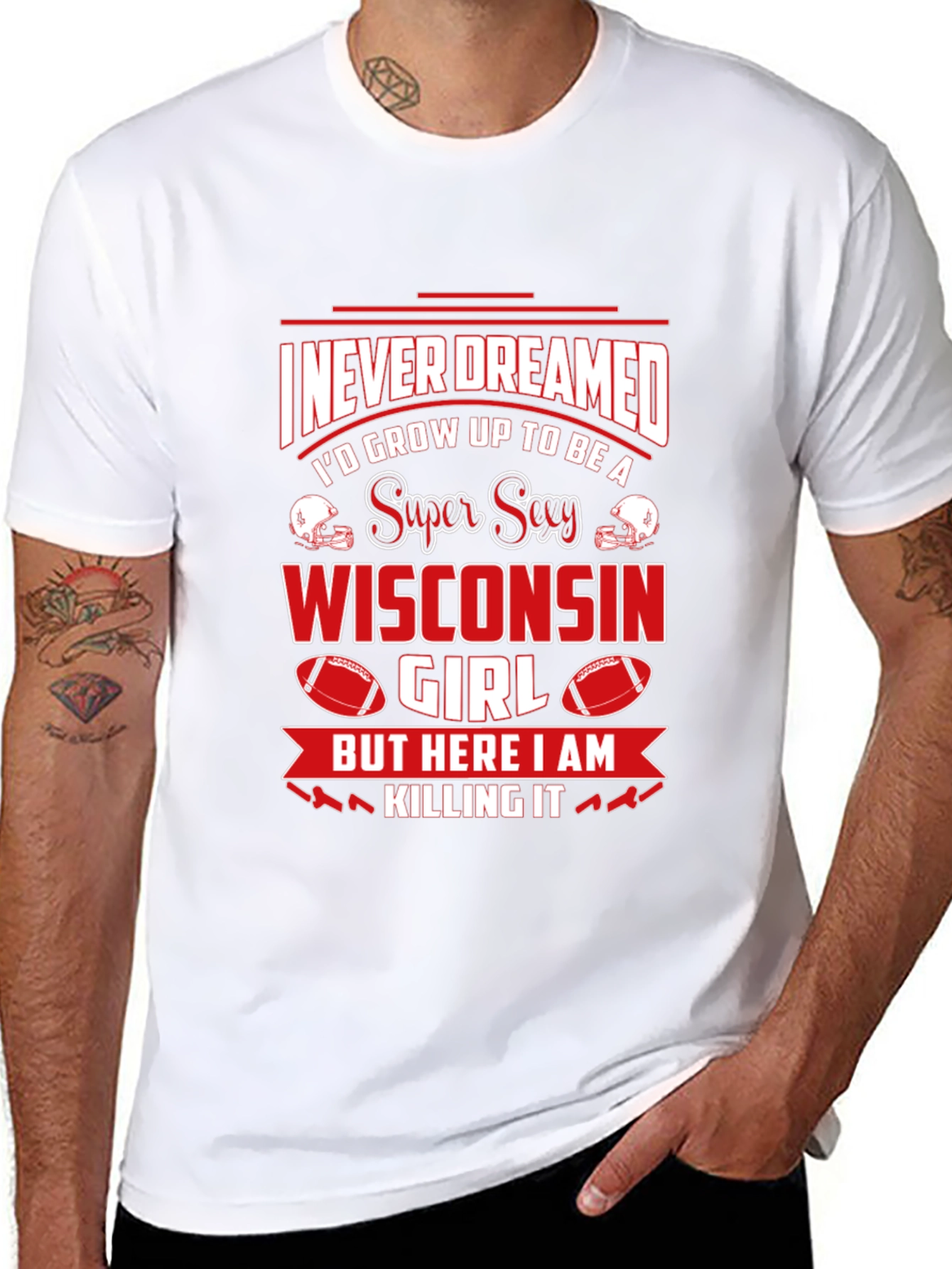 Wisconsin Girl Football Fan T-Shirt