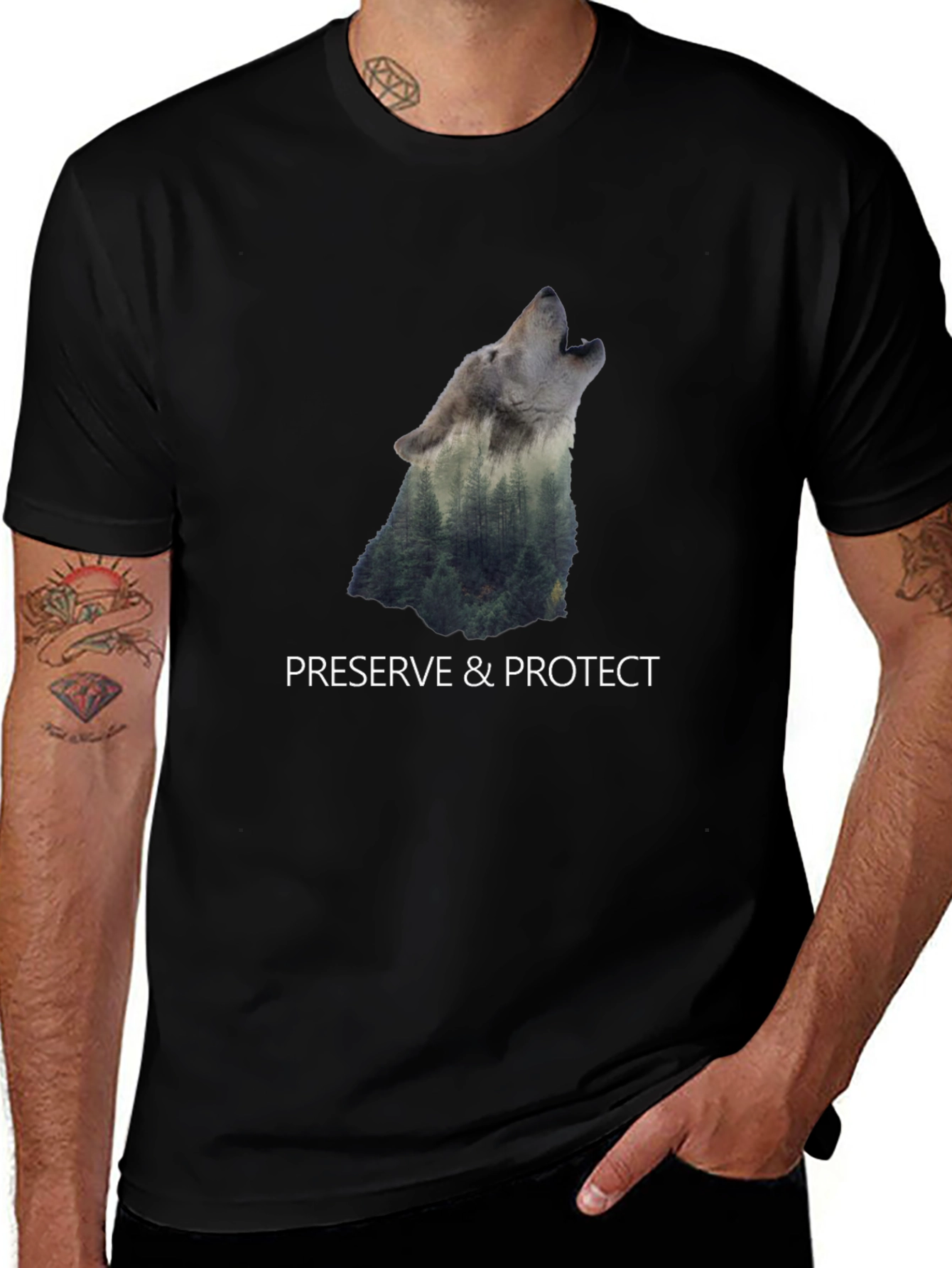 Wolf & Forest Graphic Print Tee