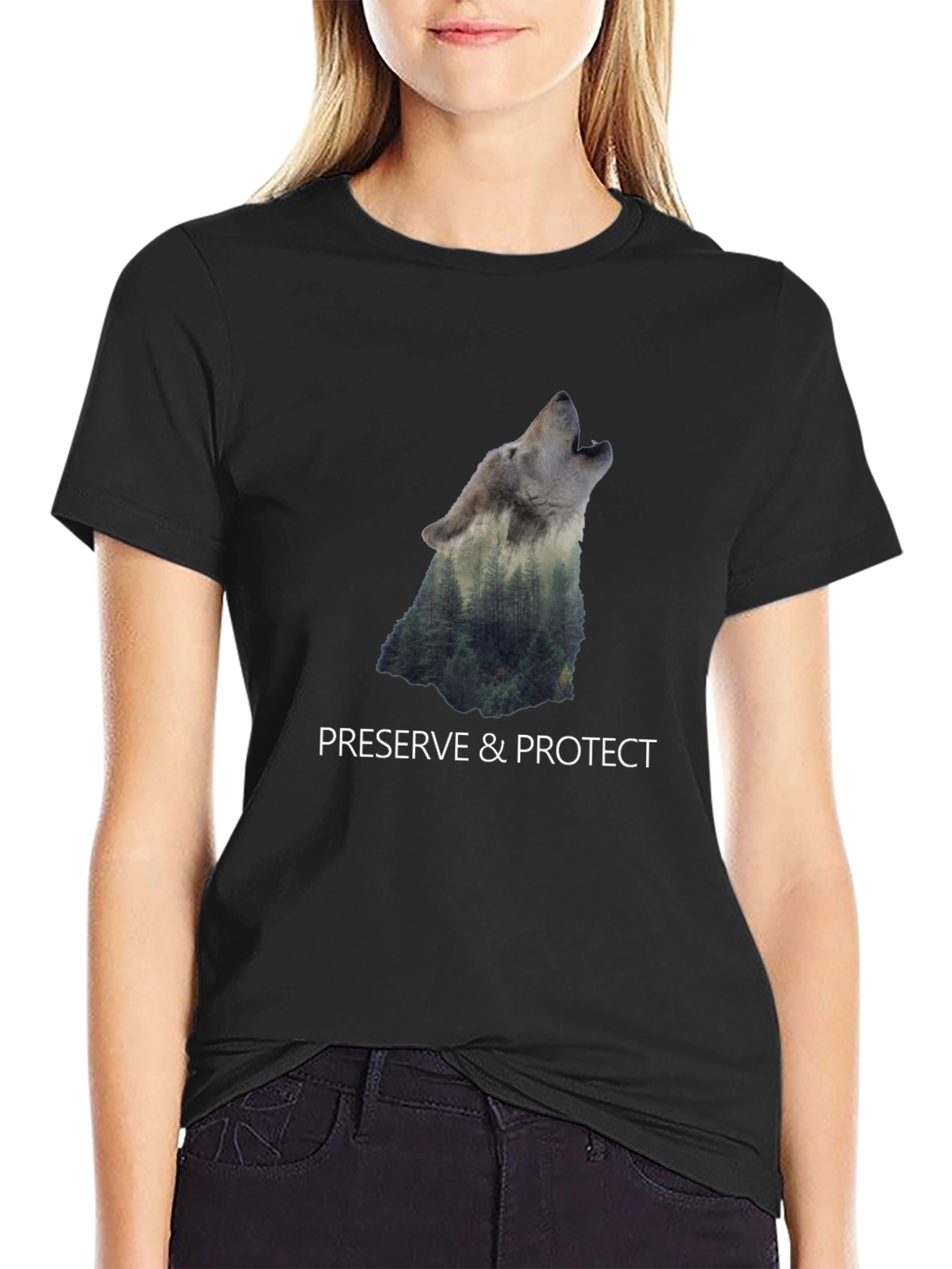Wolf & Forest Graphic Print Tee