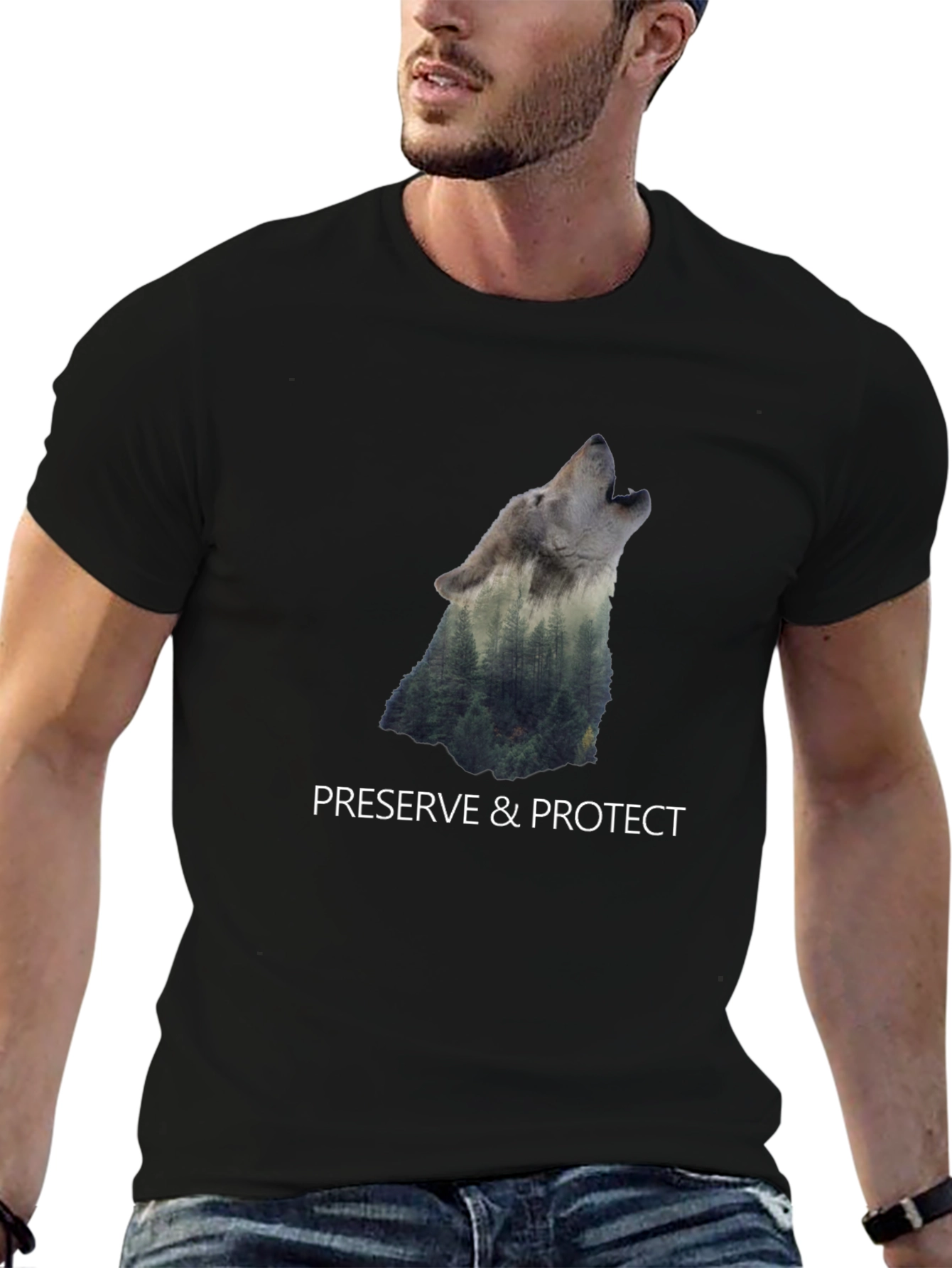 Wolf & Forest Graphic Print Tee
