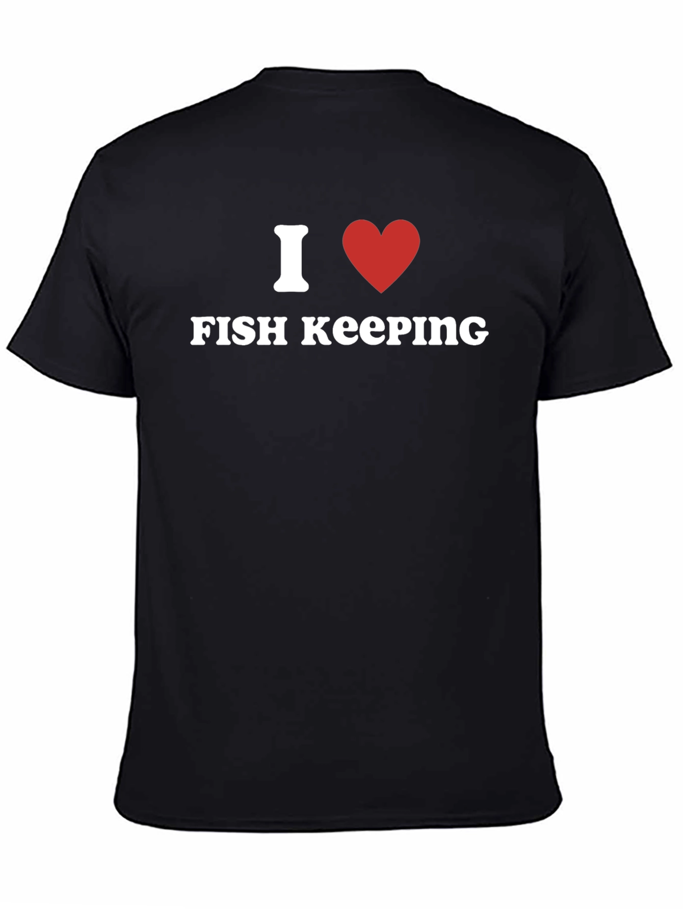 I Heart Fish Keeping T-Shirt - Black Cotton Tee