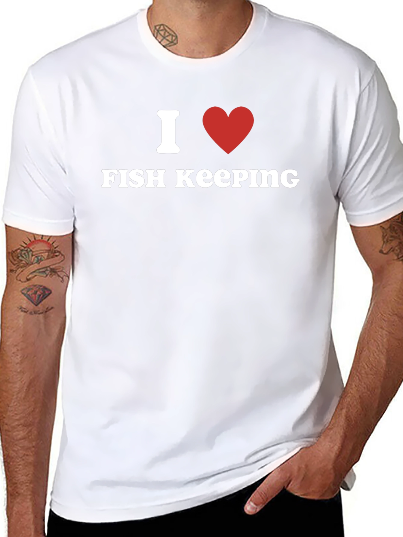 I Heart Fish Keeping T-Shirt - Black Cotton Tee
