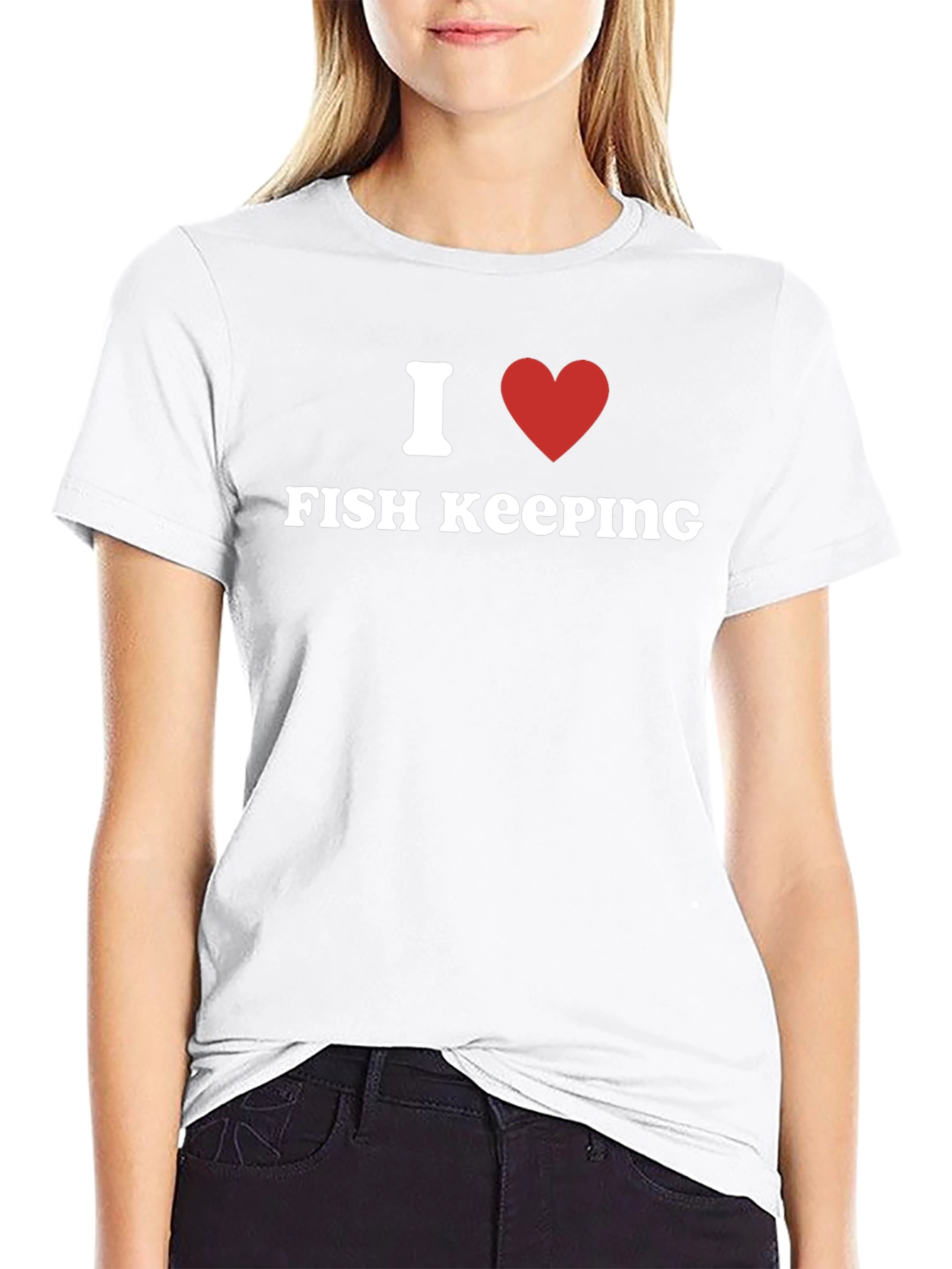 I Heart Fish Keeping T-Shirt - Black Cotton Tee