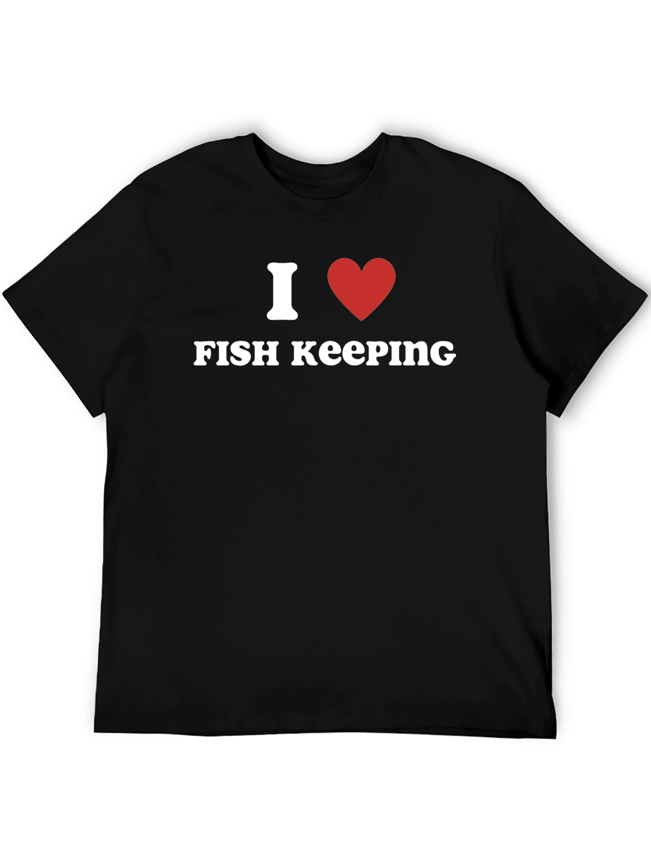 I Heart Fish Keeping T-Shirt - Black Cotton Tee