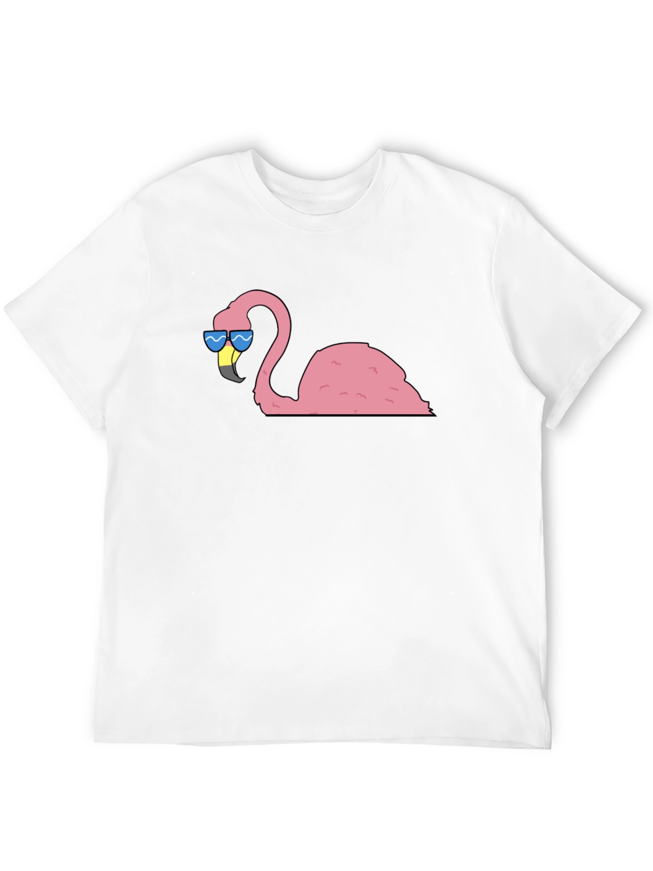 Cool Flamingo Graphic Tee - Black Cotton T-Shirt