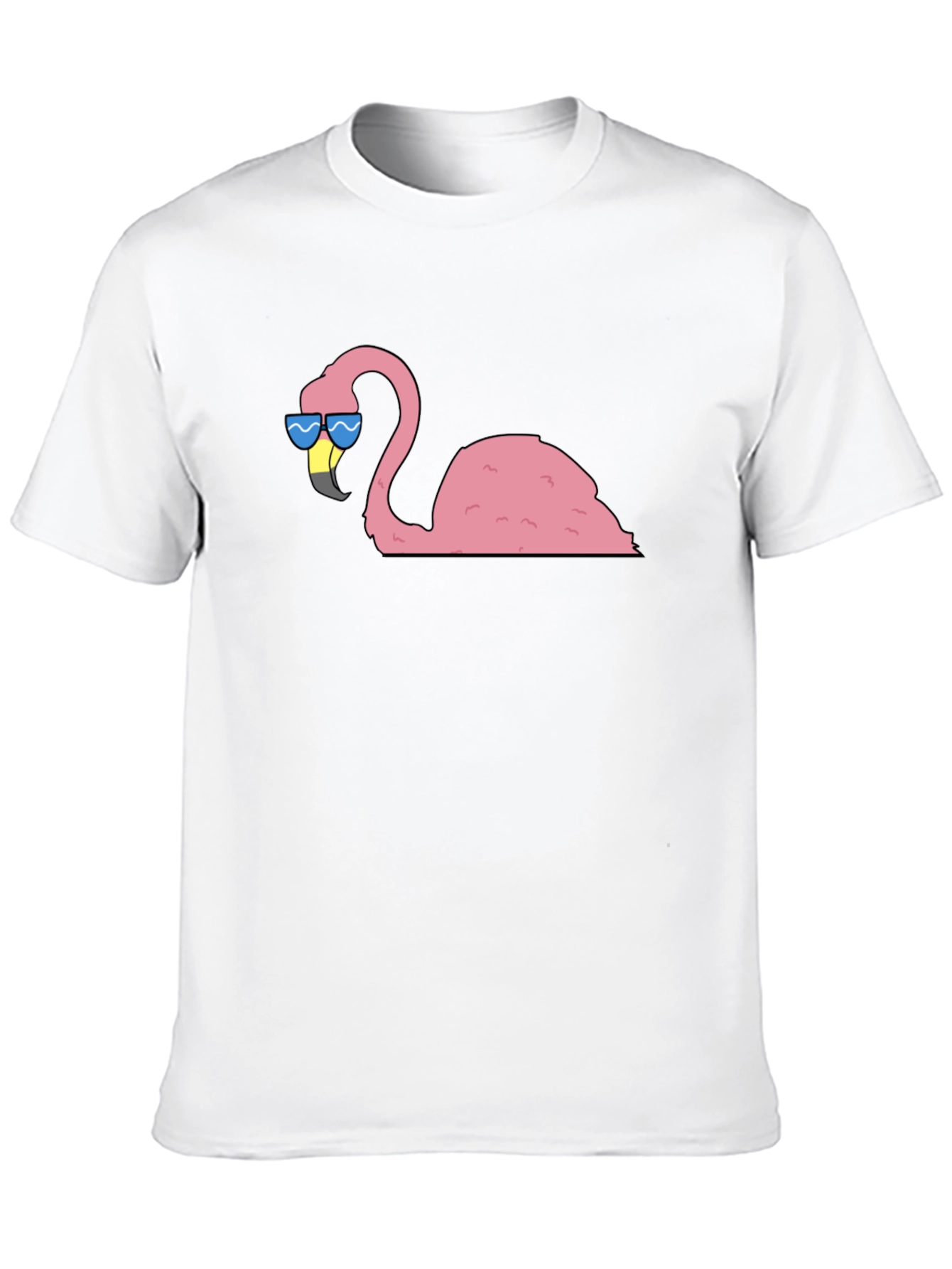 Cool Flamingo Graphic Tee - Black Cotton T-Shirt