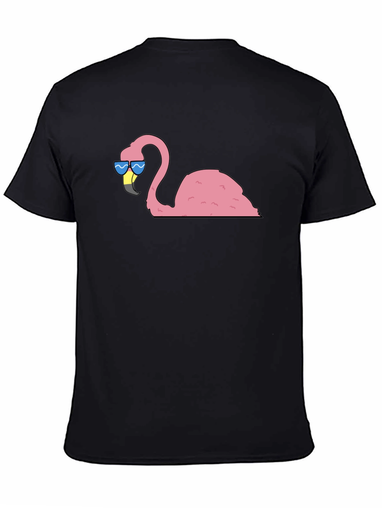 Cool Flamingo Graphic Tee - Black Cotton T-Shirt
